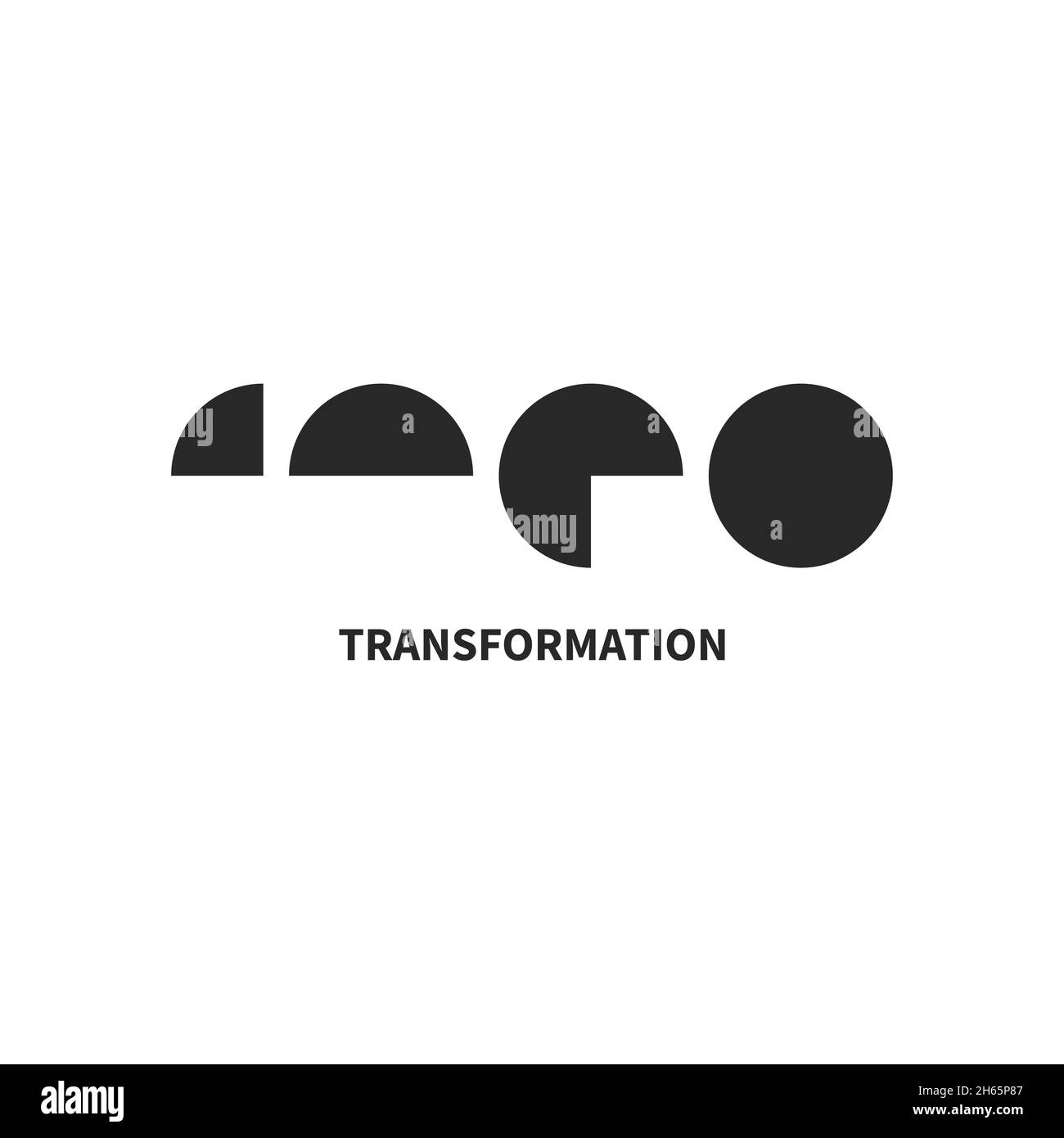 Icona di trasformazione, logo di trasformazione astratta, simbolo di coaching, concetto di vettore di trasformazione Illustrazione Vettoriale
