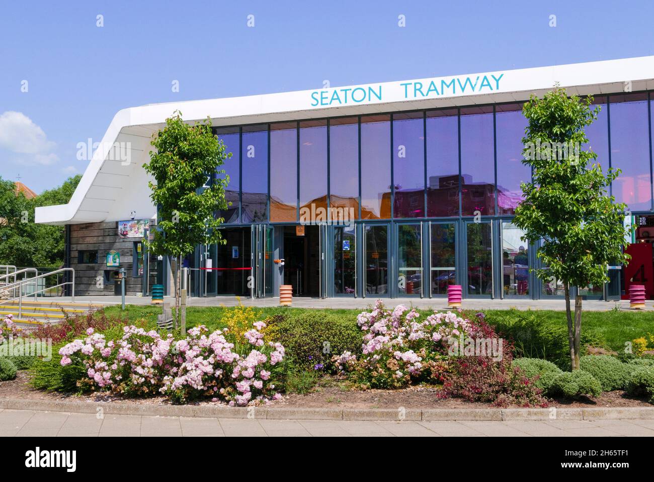 Seaton Tramway ingresso principale Seaton Devon Inghilterra GB Europe Foto Stock