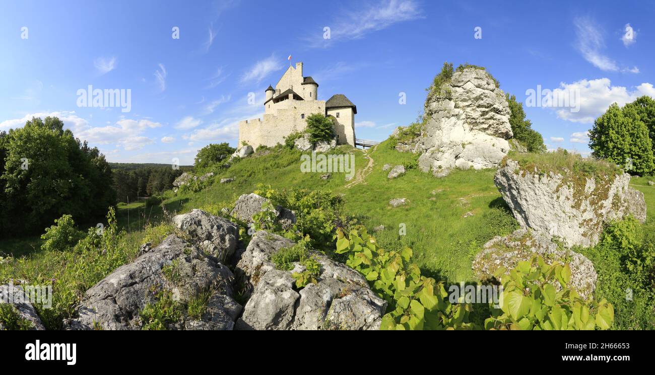 Castello di Bobolice, Cracovia-Czestochowa Upland (Giura polacco), Polonia Foto Stock
