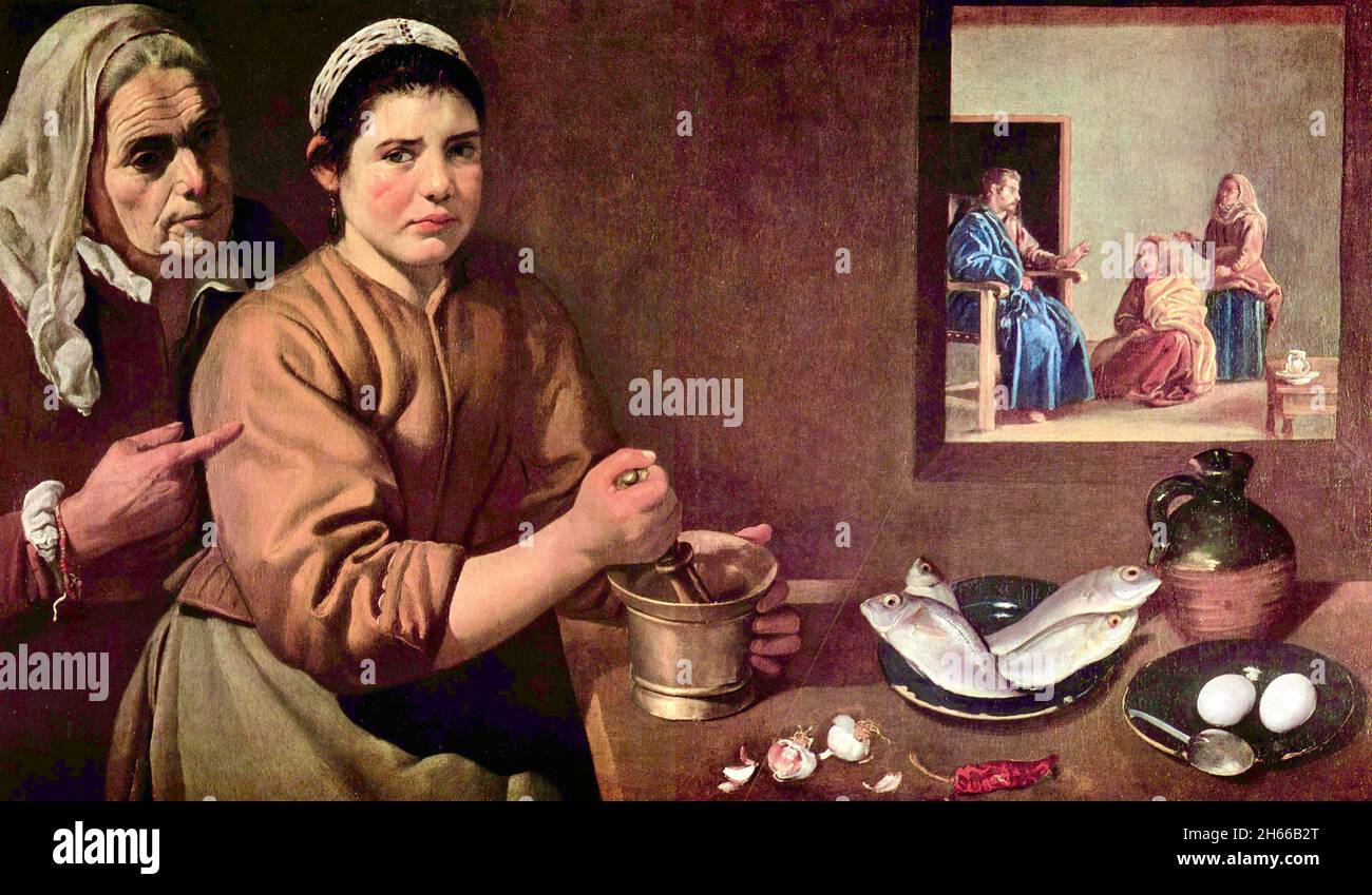 Diego Velzquez - Gesù nella casa di Martha e Maria - 1618 Foto Stock