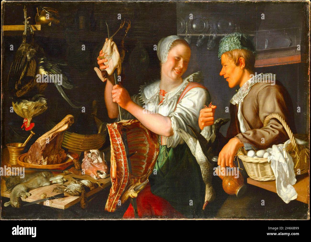 Peter Wtewael - scena in cucina - 1620's. Foto Stock