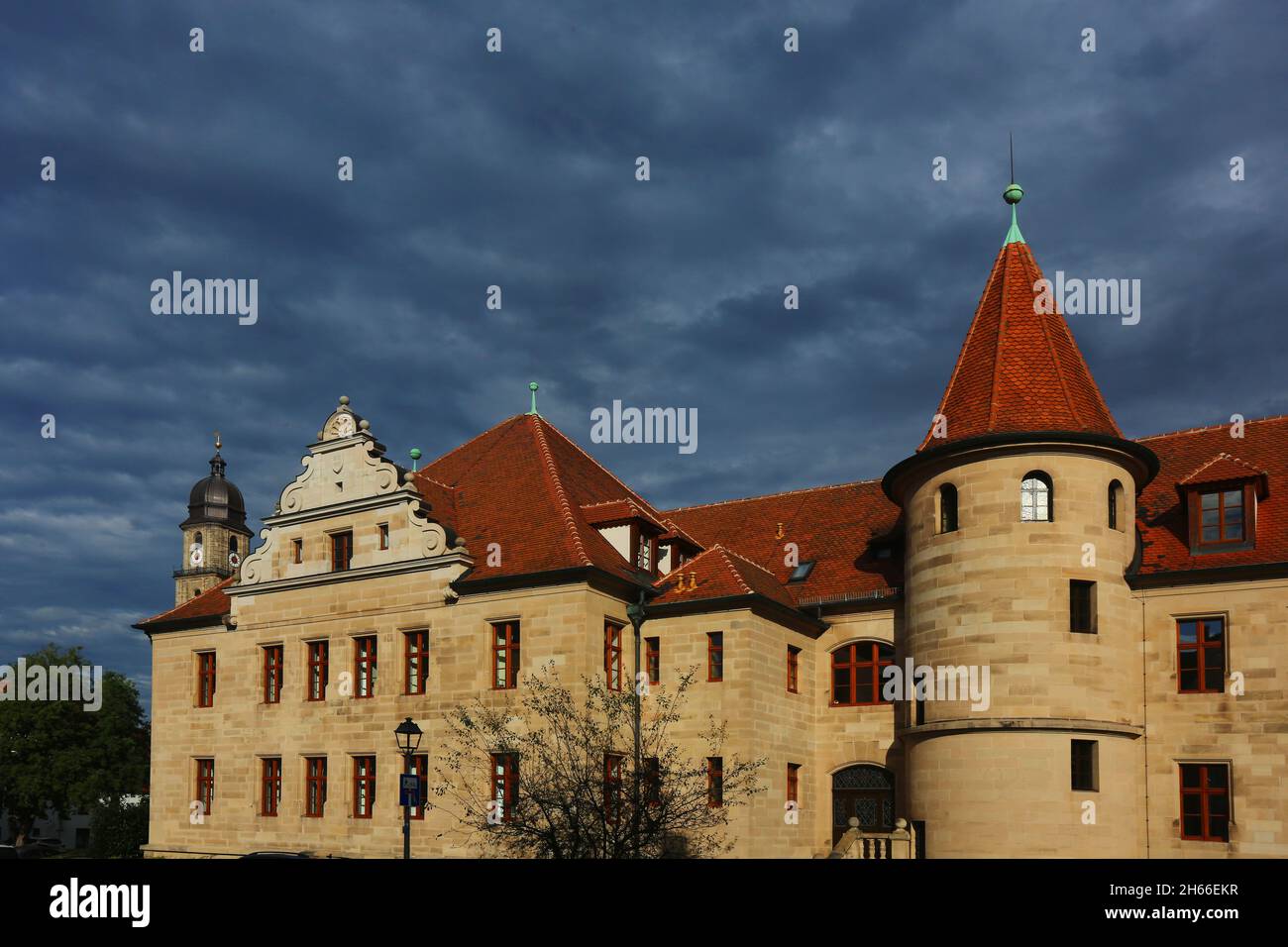 Amberg, Oberpfalz, Bayern Landratsamt, Schloß, Ein Spaziergang durch das mittelalterliche Zentrum Ambergs verzaubert Kulturliebhaber und Touristen ! Foto Stock