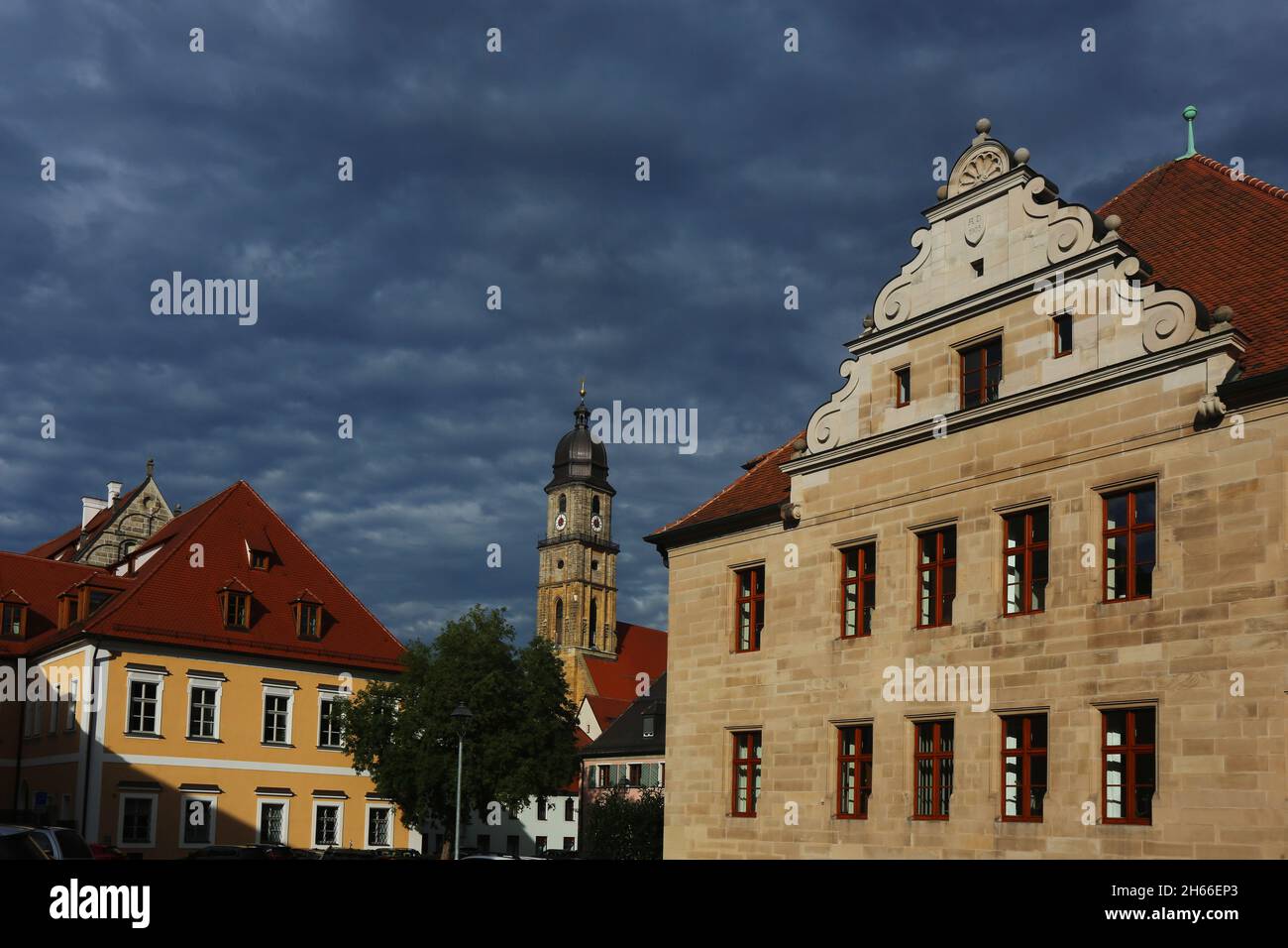 Amberg, Oberpfalz, Bayern Landratsamt, Schloß, Ein Spaziergang durch das mittelalterliche Zentrum Ambergs verzaubert Kulturliebhaber und Touristen ! Foto Stock
