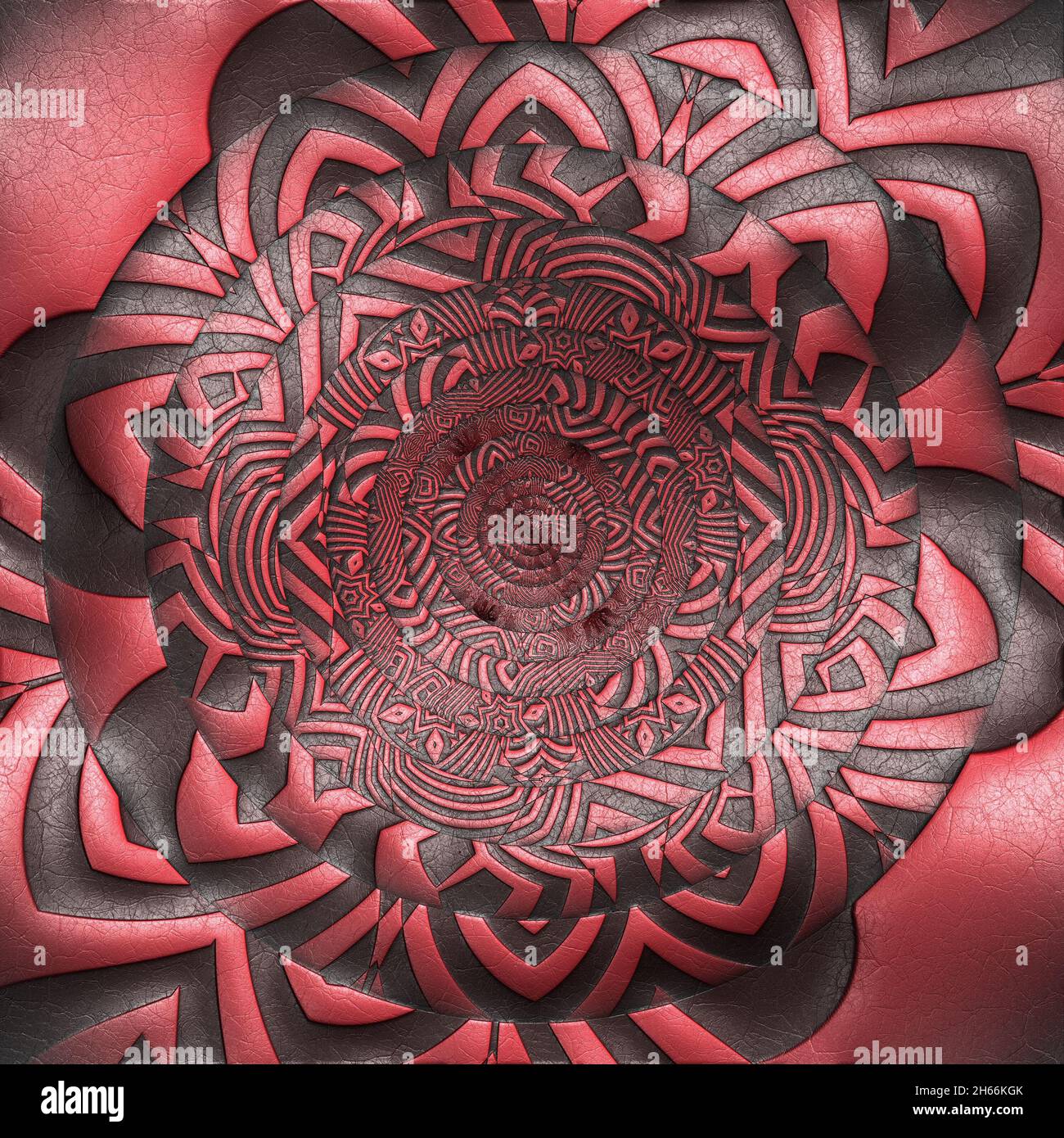 Lussuosa piastrella di sfondo con frattale goffrato in pelle Foto Stock