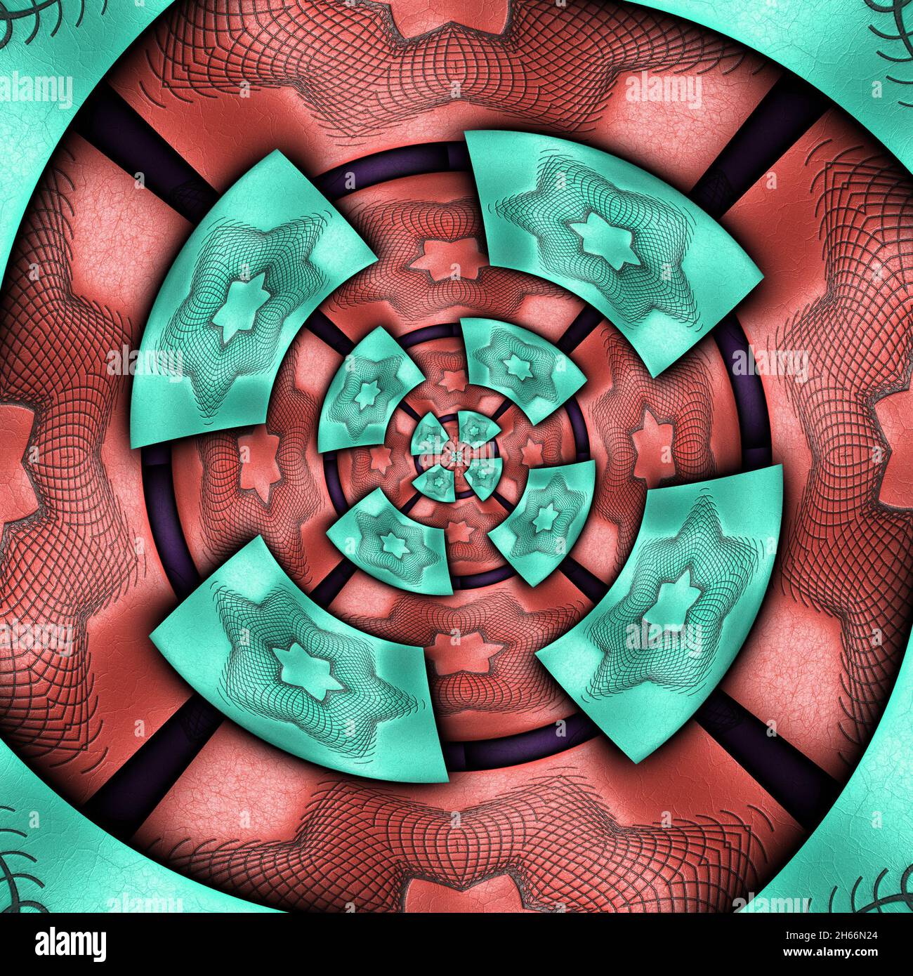 Lussuosa piastrella di sfondo con frattale goffrato in pelle Foto Stock