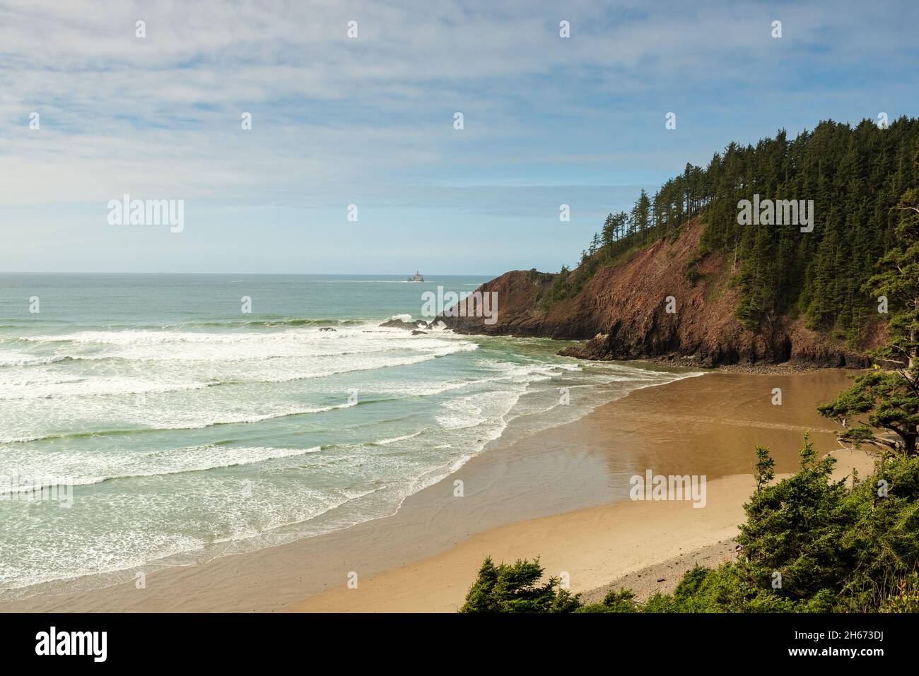 Spiaggia indiana all'Ecola state Park Foto Stock