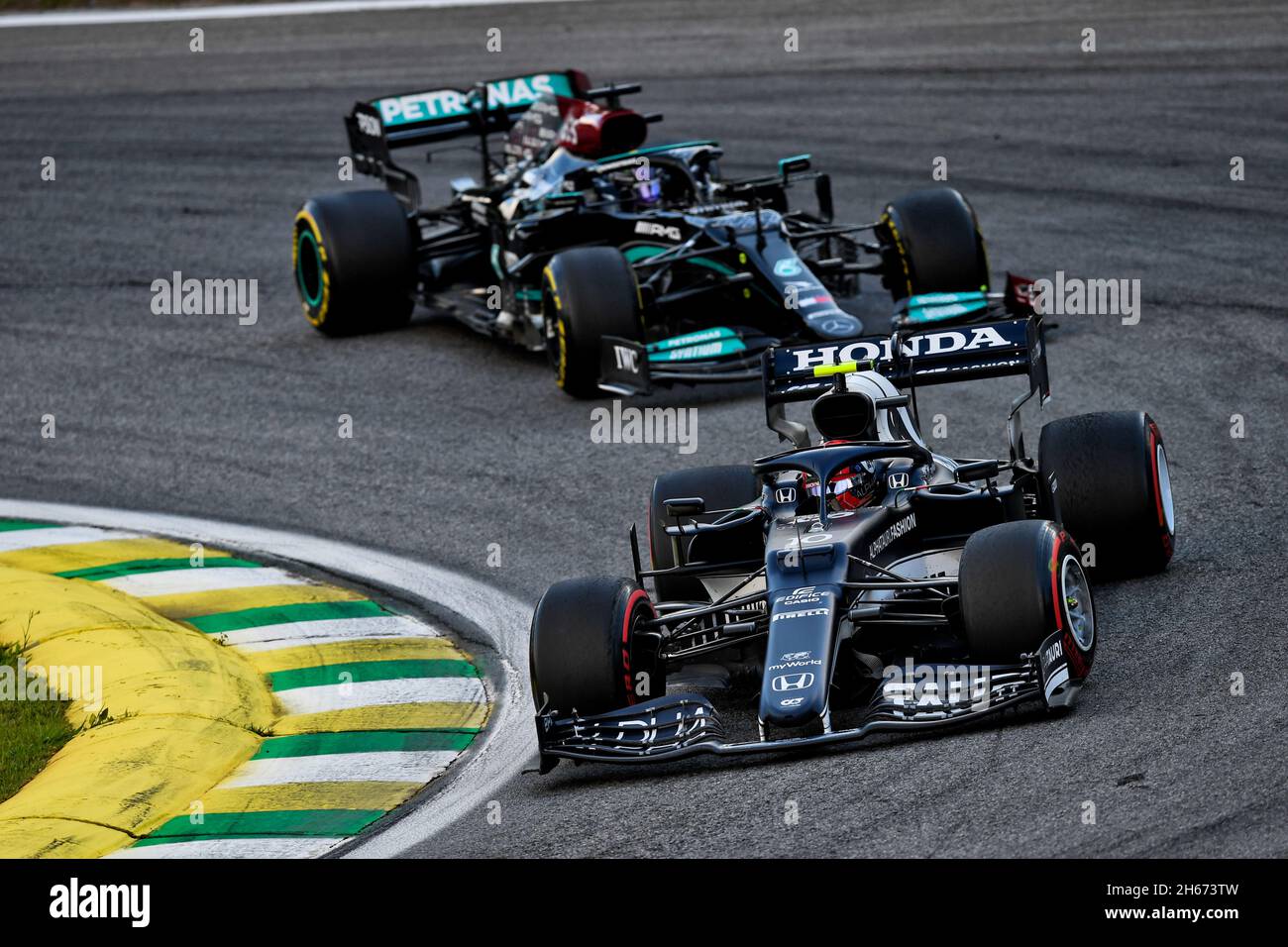 San Paolo, Brasile. 13 Nov 2021. Pierre Gasly (fra) AlphaTauri AT02. Gran Premio del Brasile, sabato 13 novembre 2021. San Paolo, Brasile. Credit: James Moy/Alamy Live News Foto Stock