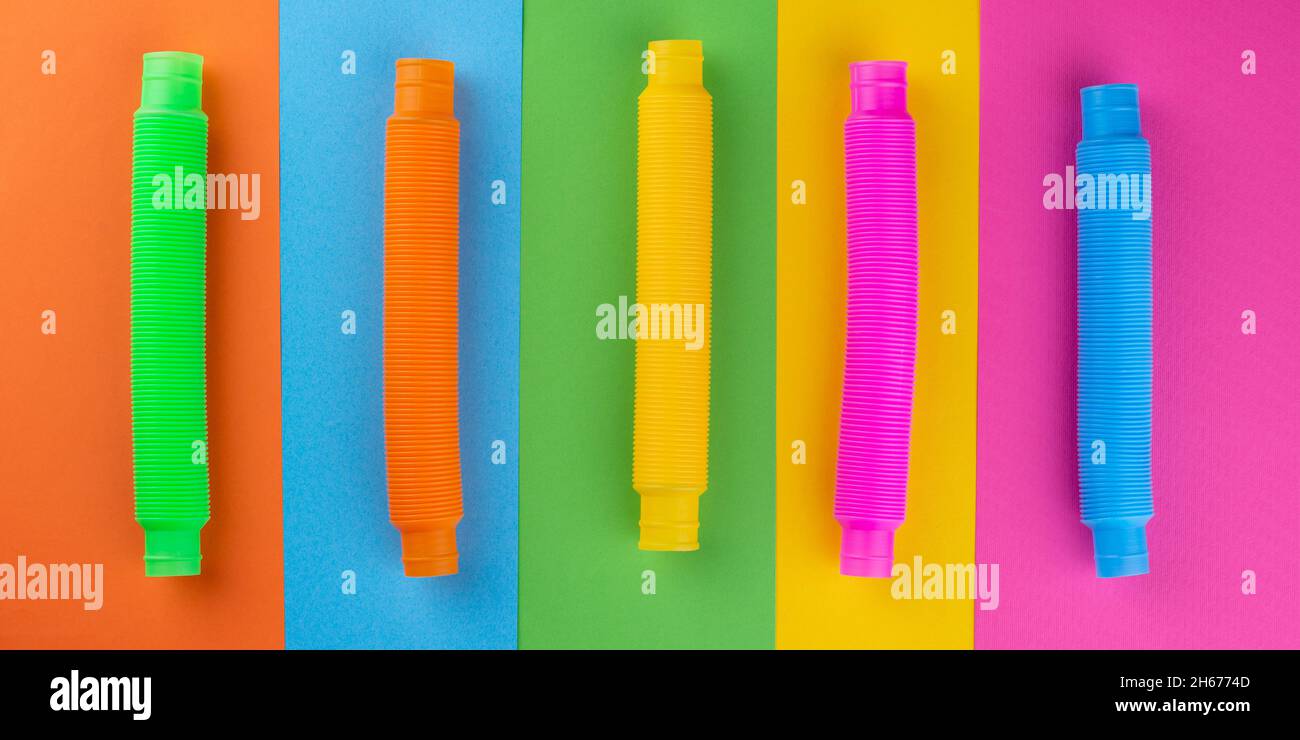 Diverse provette pop. Giocattolo antistress alla moda Foto Stock