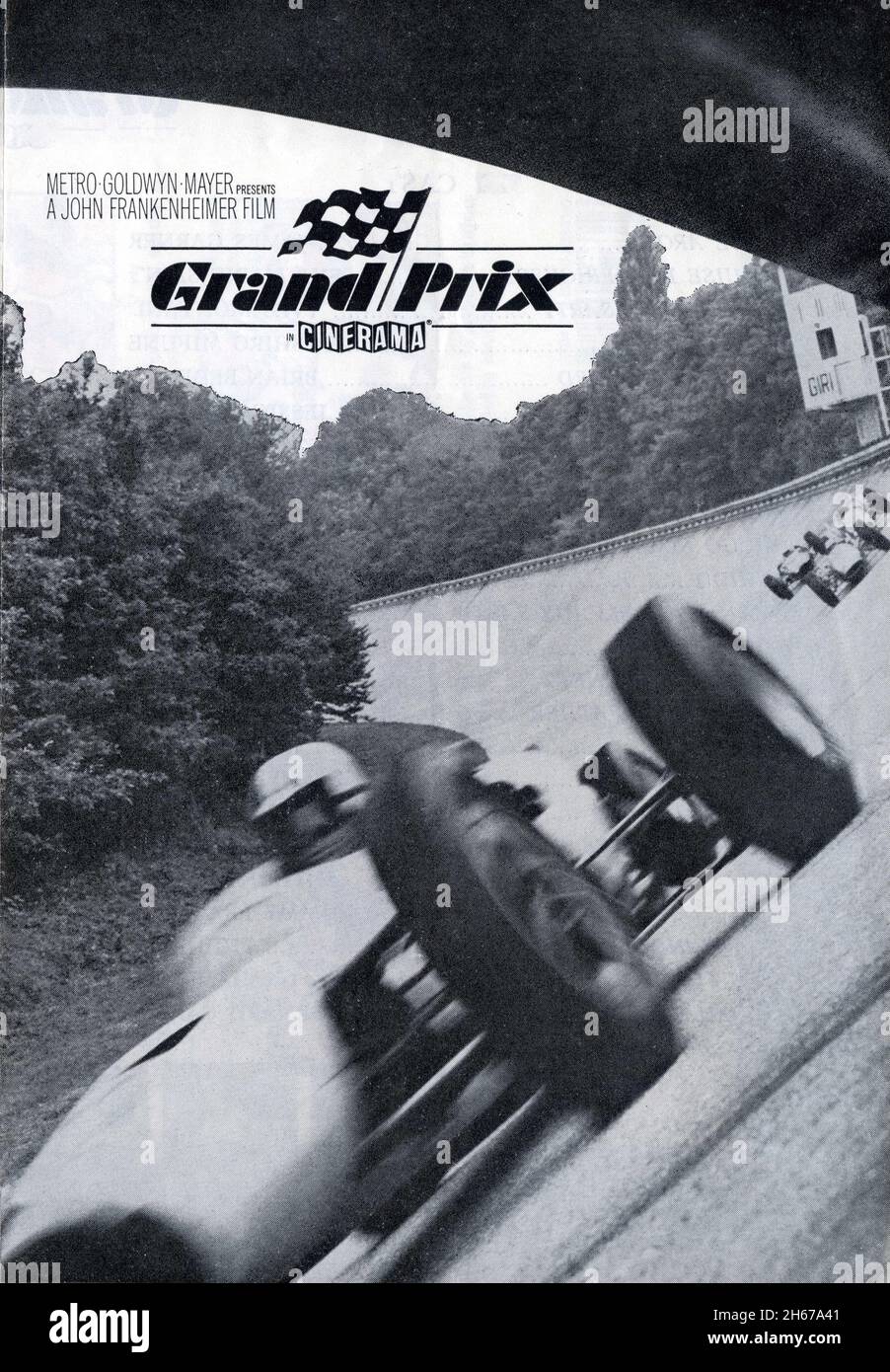 Copertina anteriore di British Herald / Flyer per JAMES GARNER nel GRAN PREMIO 1966 regista JOHN FRANKENHEIMER Screen story / sceneggiatura Robert Alan Aurthur musica Maurice Jarre Douglas e Lewis Productions / Joel Productions / John Frankenheimer Productions Inc. / Cherokee Productions / Metro Goldwyn Mayer Foto Stock
