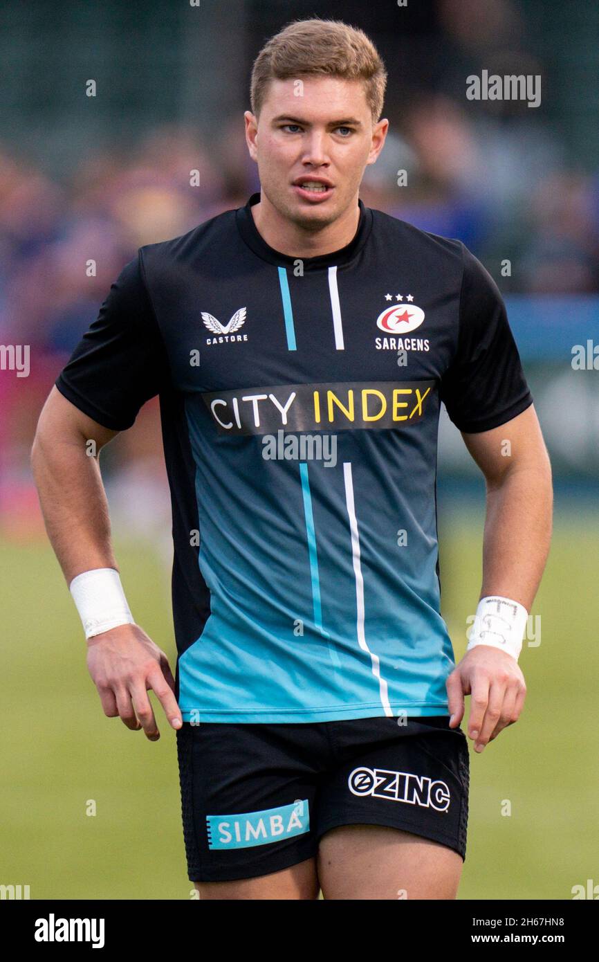 Londra, Regno Unito. 13 Nov 2021. Ruben de Haas #9 di Saracens a Londra, Regno Unito il 11/13/2021. (Foto di Richard Washbrooke/News Images/Sipa USA) Credit: Sipa USA/Alamy Live News Foto Stock