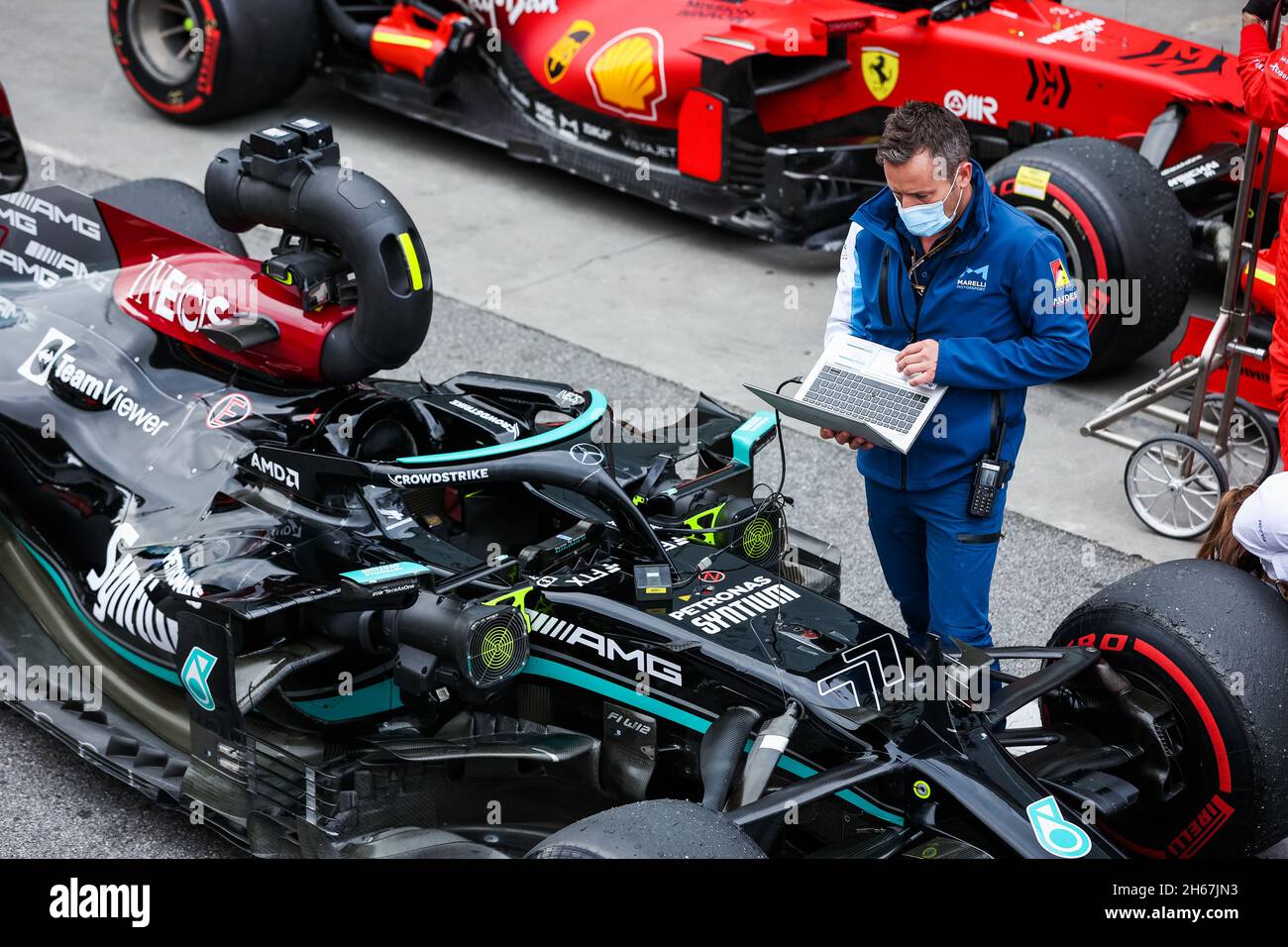 Marelli ingegnere, Mercedes AMG F1 GP W12 e Performance, dettaglio meccanico  durante la Formula 1 Heineken Grande Premio De Sao Paulo 2021, Sao Paulo  Grand Prix, 19° round del FIA Formula uno