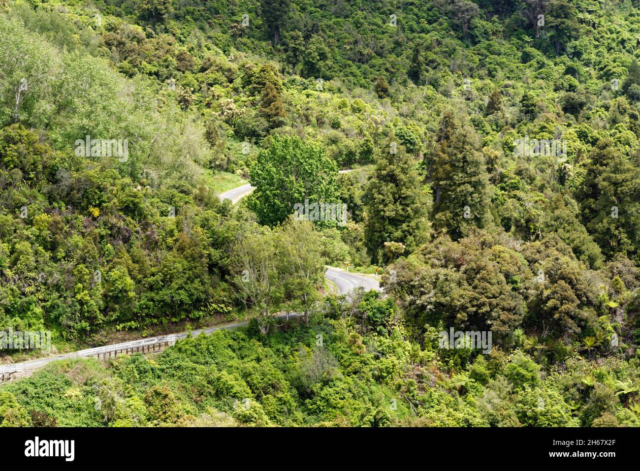 Manuwautu Scenic Route attraverso la gola del fiume Oroua nell'Isola del Nord della Nuova Zelanda Foto Stock
