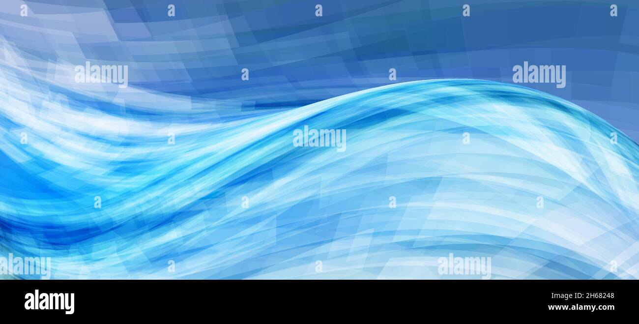 Drammatica ondata di tempeste artistiche in alto mare. Illustrazione grafica vettoriale Illustrazione Vettoriale