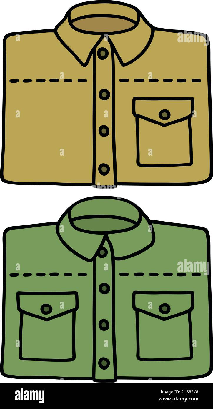 Due camicie in tela Illustrazione Vettoriale