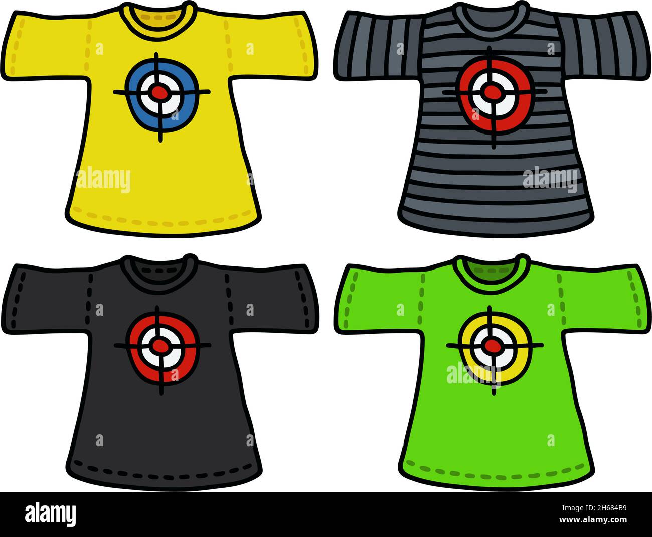 T-shirt a quattro colori Illustrazione Vettoriale