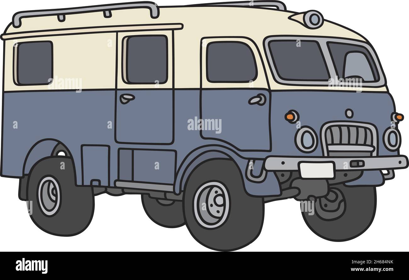 il camion d'avventura fuoristrada vintage Illustrazione Vettoriale