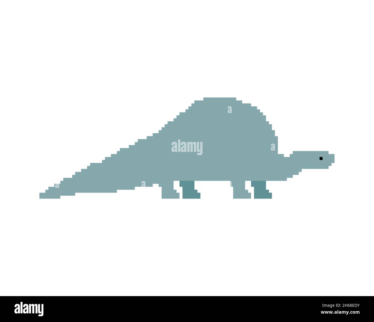 Apatosaurus pixel art dinosaur. Pixelated Ancient animal. Mostro preistorico Dino a 8 bit. La bestia è il periodo giurassico Illustrazione Vettoriale