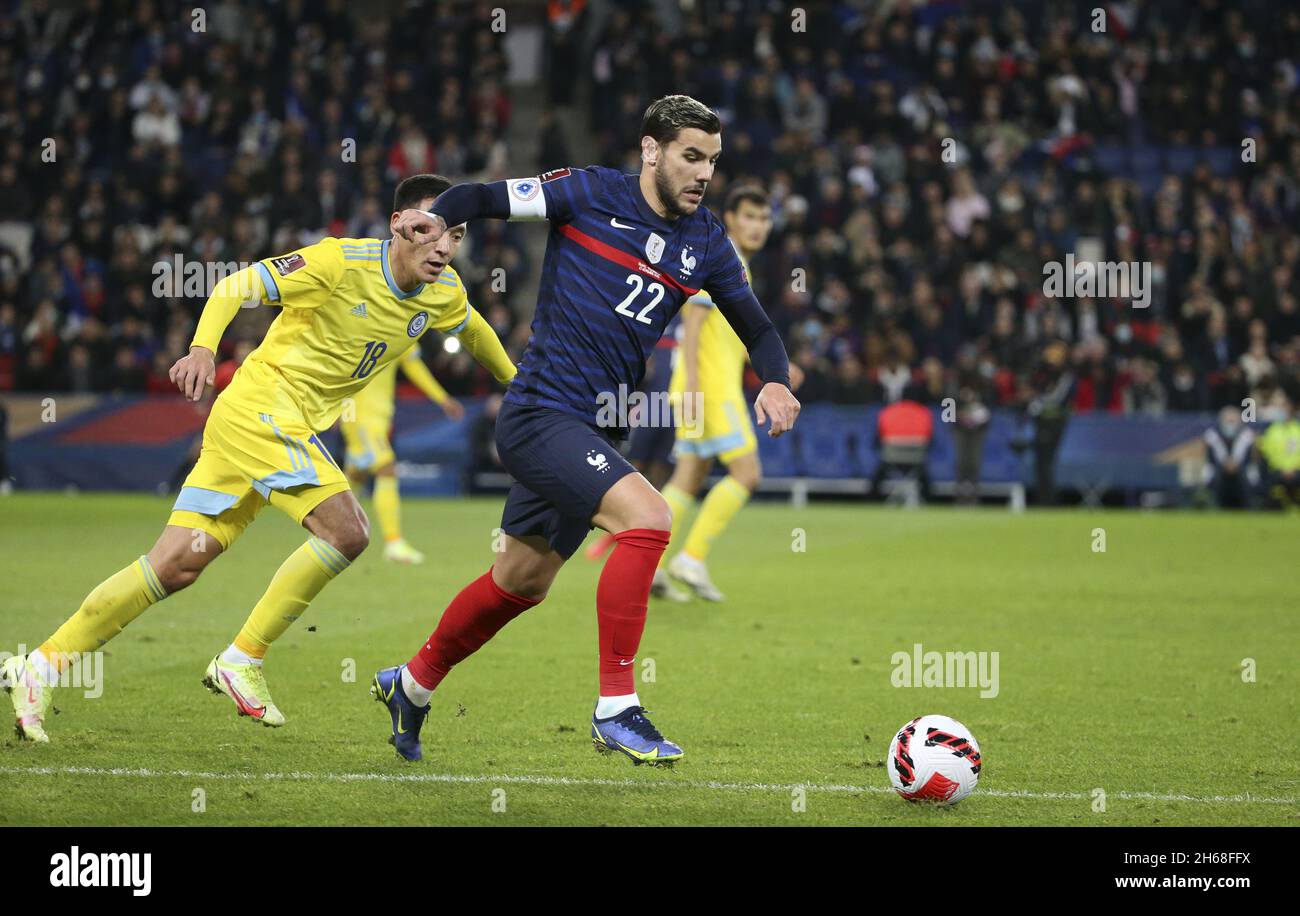 Theo Hernandez di Francia durante la Coppa del mondo FIFA 2022, Qualifiers Group D partita di calcio tra Francia e Kazakistan il 13 novembre 2021 al Parc des Princes, Parigi, Francia - Foto: Jean Catuffe/DPPI/LiveMedia Foto Stock