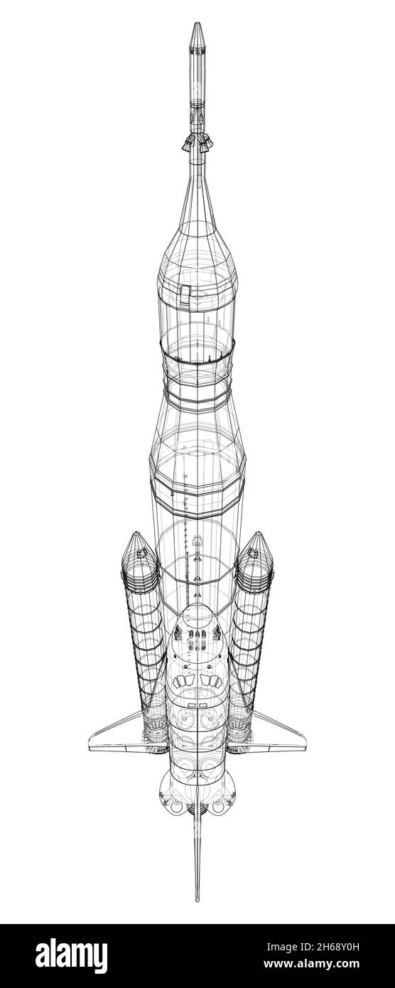 Navetta per il trasporto di razzi Illustrazione Vettoriale