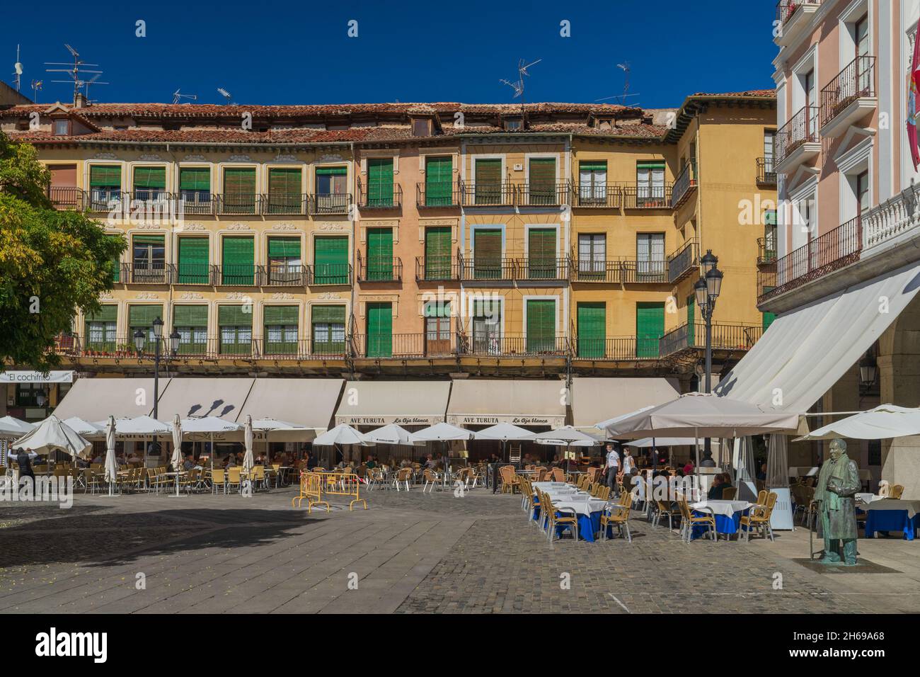 Segovia, Spagna, 19 ottobre 2021. Vista della Plaza Mayor di Segovia, in Spagna Foto Stock