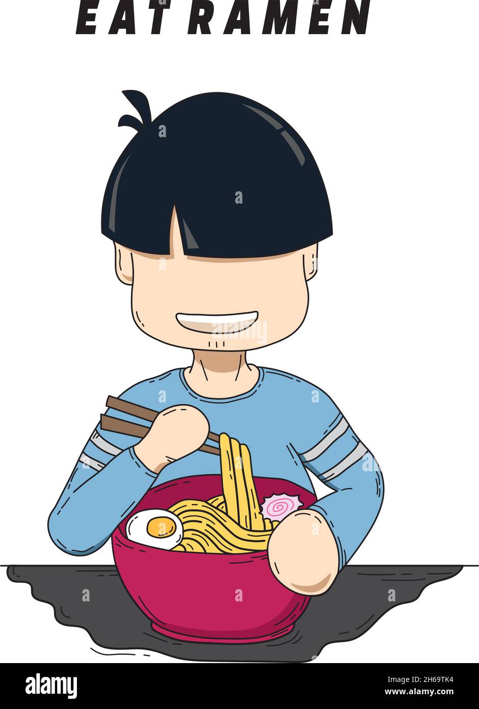 Il vettore di illustrazione di eat ramen, una noodle speciale dal giappone Illustrazione Vettoriale