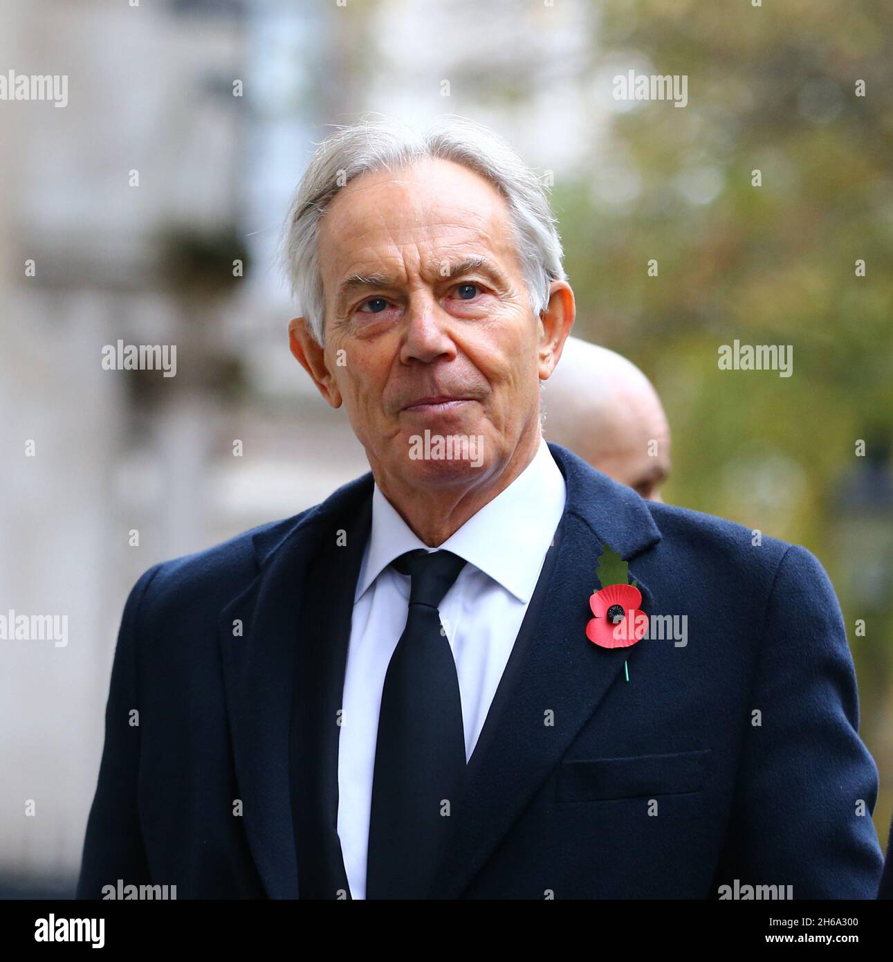 Londra, Inghilterra, Regno Unito. 14 novembre 2021. L'ex primo ministro britannico TONY BLAIR arriva a Downing Street prima della cerimonia domenicale della memoria a Whitehall. (Credit Image: © Tayfun Salci/ZUMA Press Wire) Foto Stock