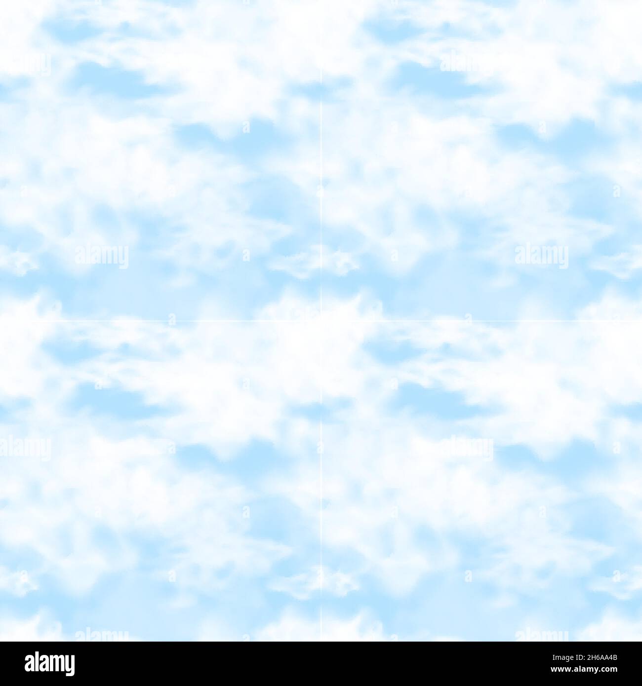 Cielo blu con nuvole bianche realistiche motivo senza giunture Illustrazione Vettoriale