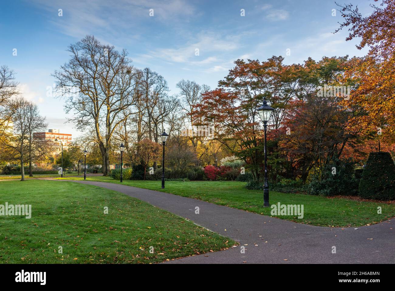 East Park (Andrews Park) durante l'autunno, Southampton, Hampshire, Inghilterra, Regno Unito Foto Stock