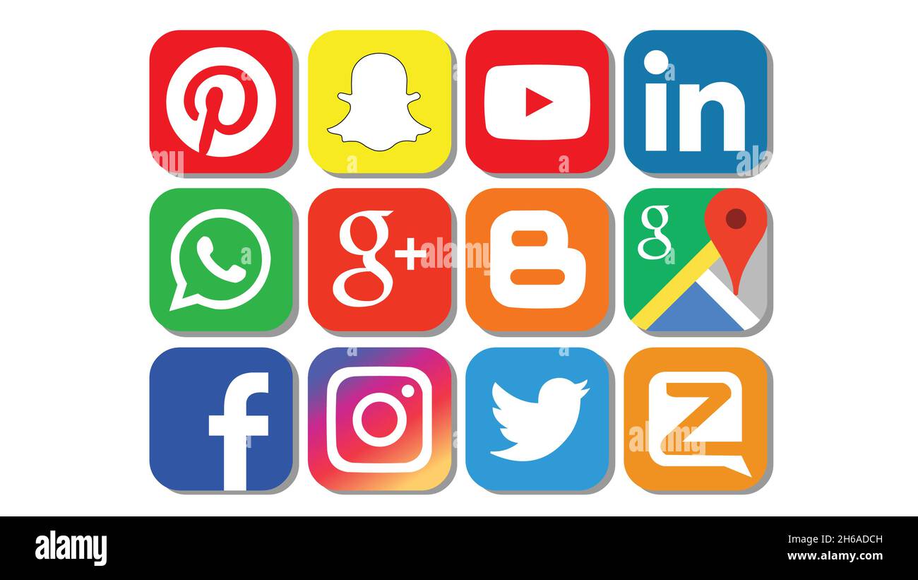 I Social Media Le icone Illustrazione Vettoriale