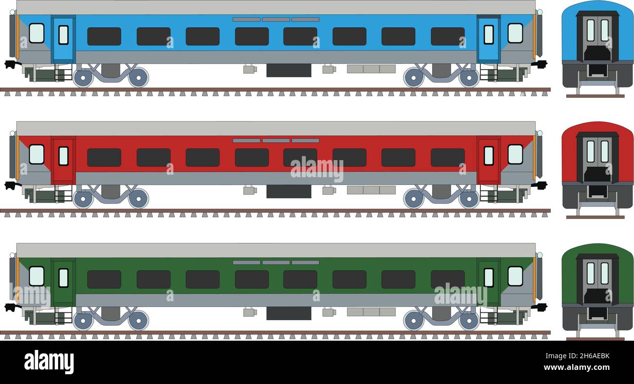 Indian Train Coach Vector Illustrazione Vettoriale