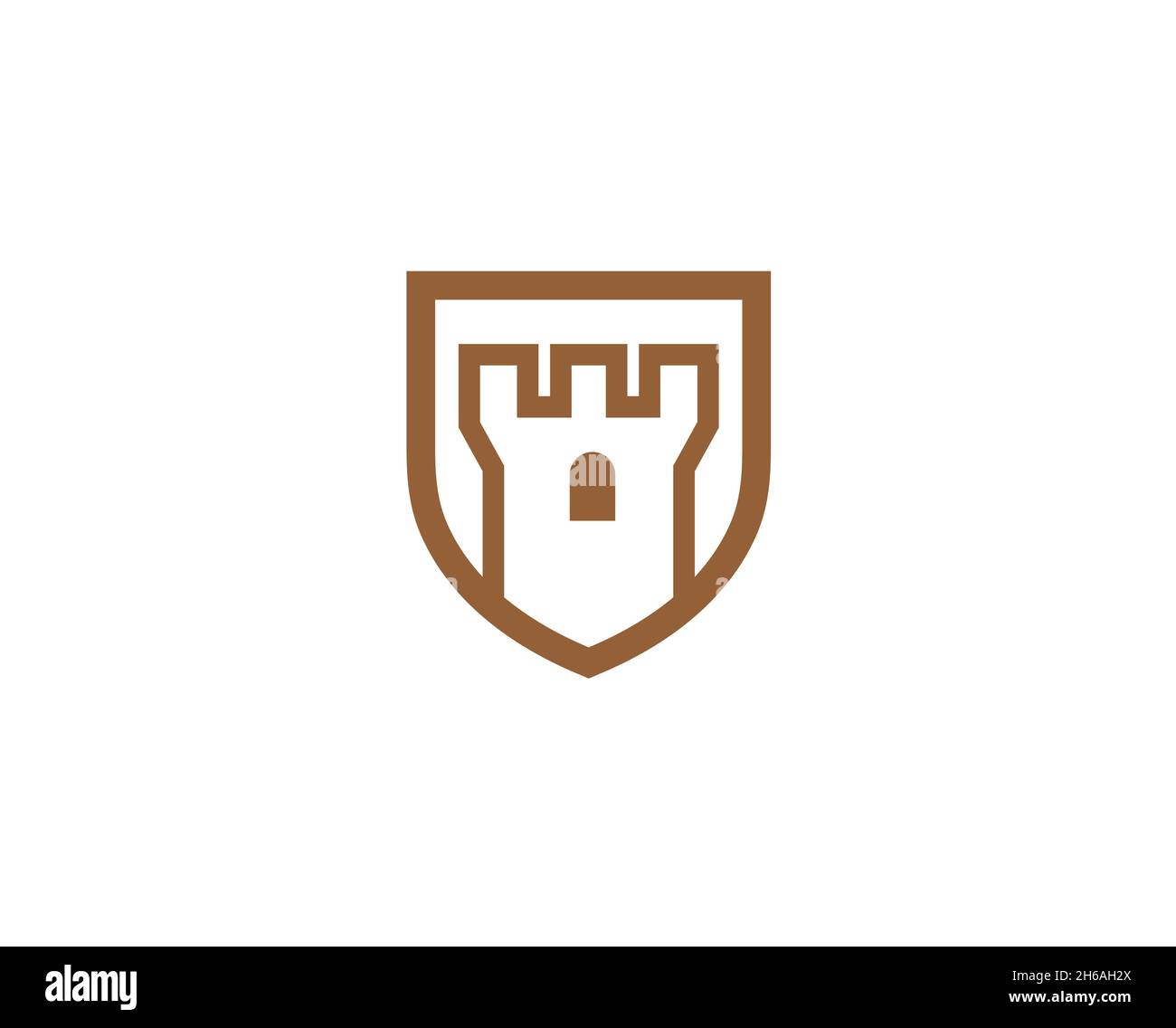 Creative Shield Castle Logo Design Illustrazione di simboli vettoriali Illustrazione Vettoriale