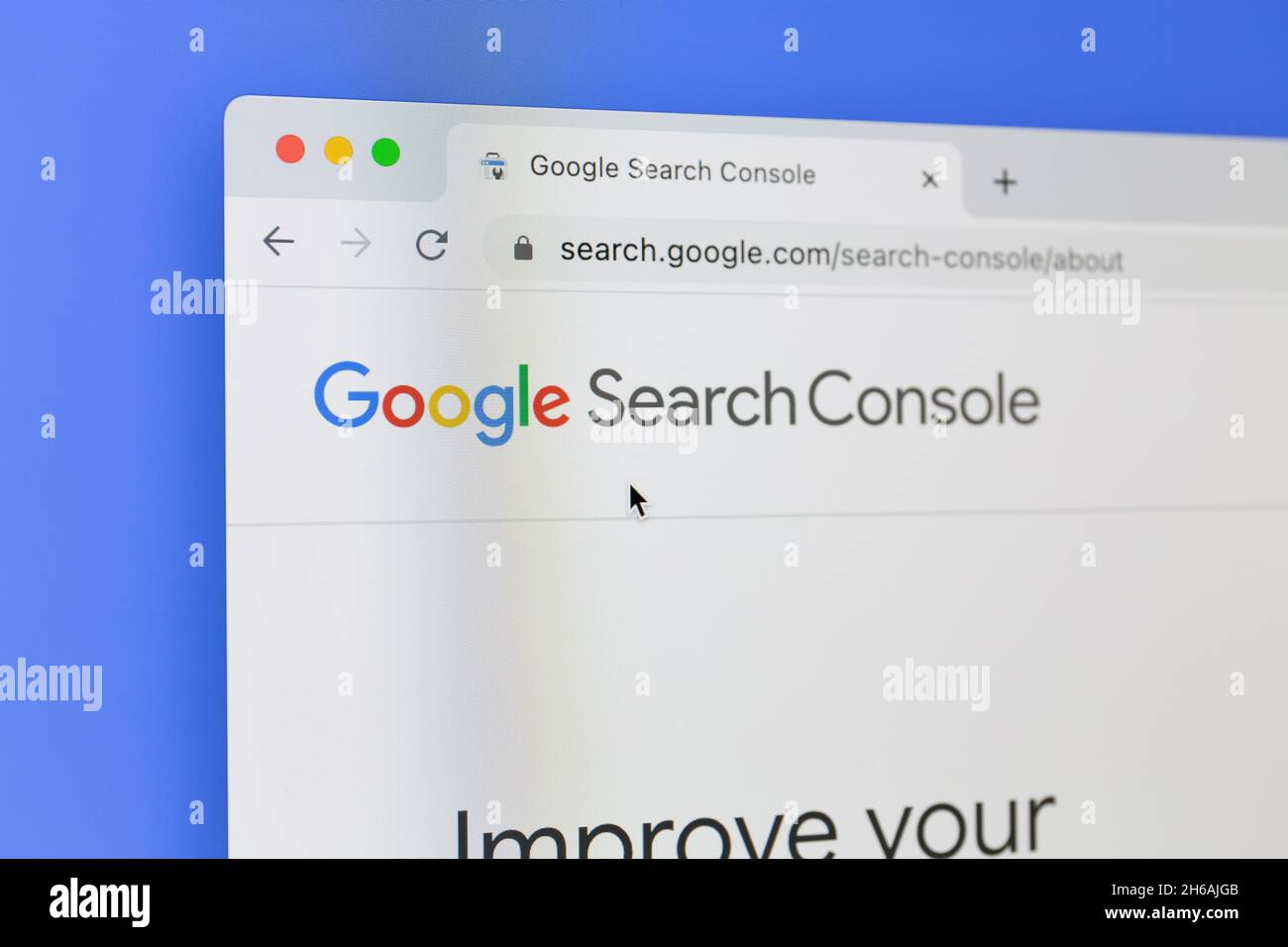 Ostersund, Svezia - 4 luglio 2021 Google Search Console sito web. Google Search Console è un servizio web di Google che permette ai webmaster di controllare stat Foto Stock