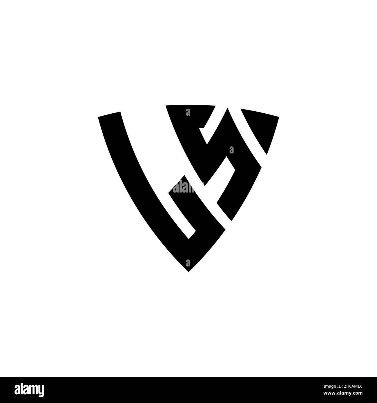 Lettera del logo LS monogramma con forma a scudo triangolare, isolata su sfondo bianco. Logo a monogramma triangolare, logo a monogramma schermato, logo a triangolo s. Illustrazione Vettoriale