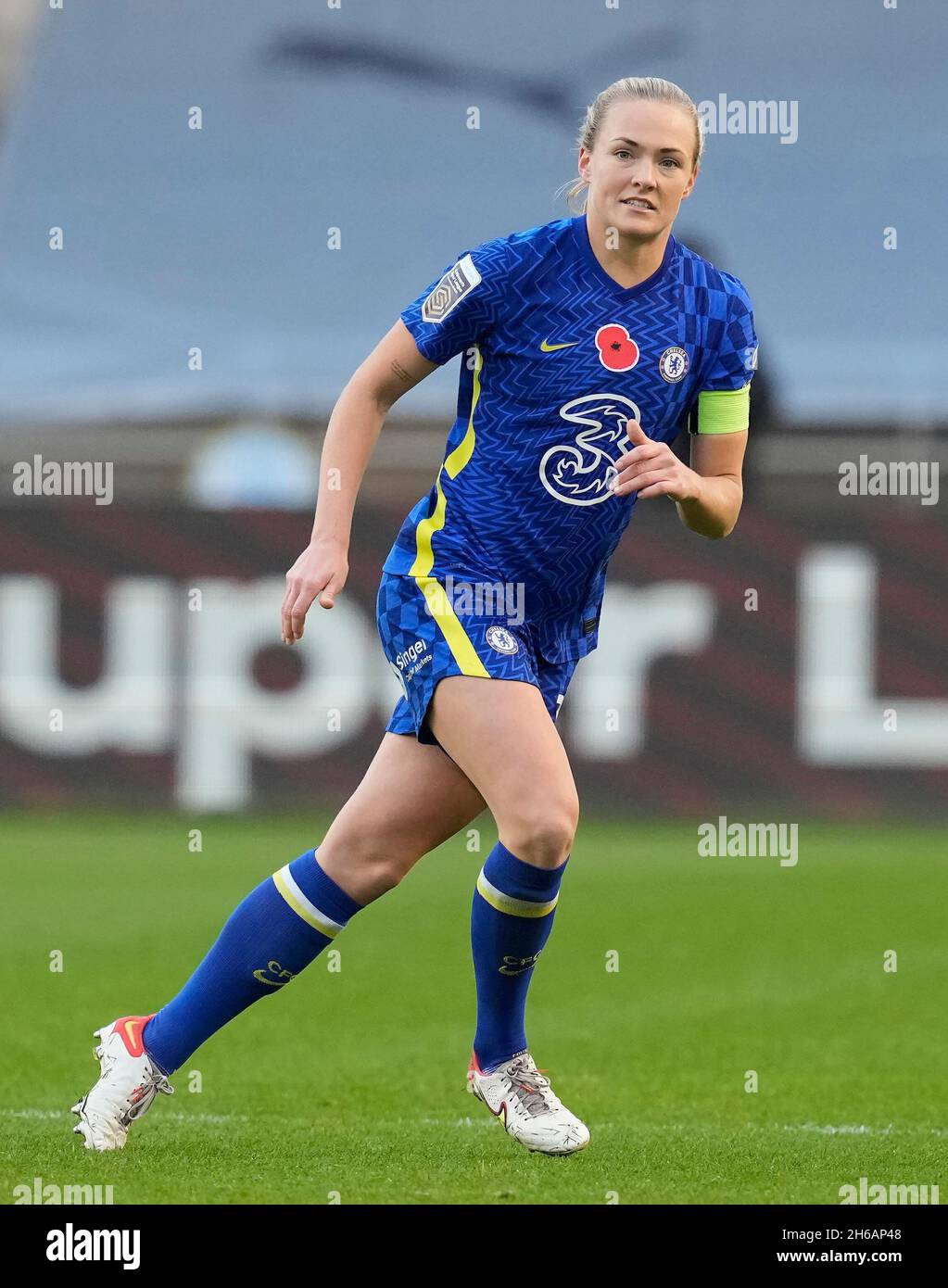 Manchester, Inghilterra, 14 novembre 2021. Magdalena Ericsson di Chelsea durante la partita della fa WomenÕs Super League all'Academy Stadium di Manchester. Il credito d'immagine dovrebbe leggere: Andrew Yates / Sportimage Foto Stock