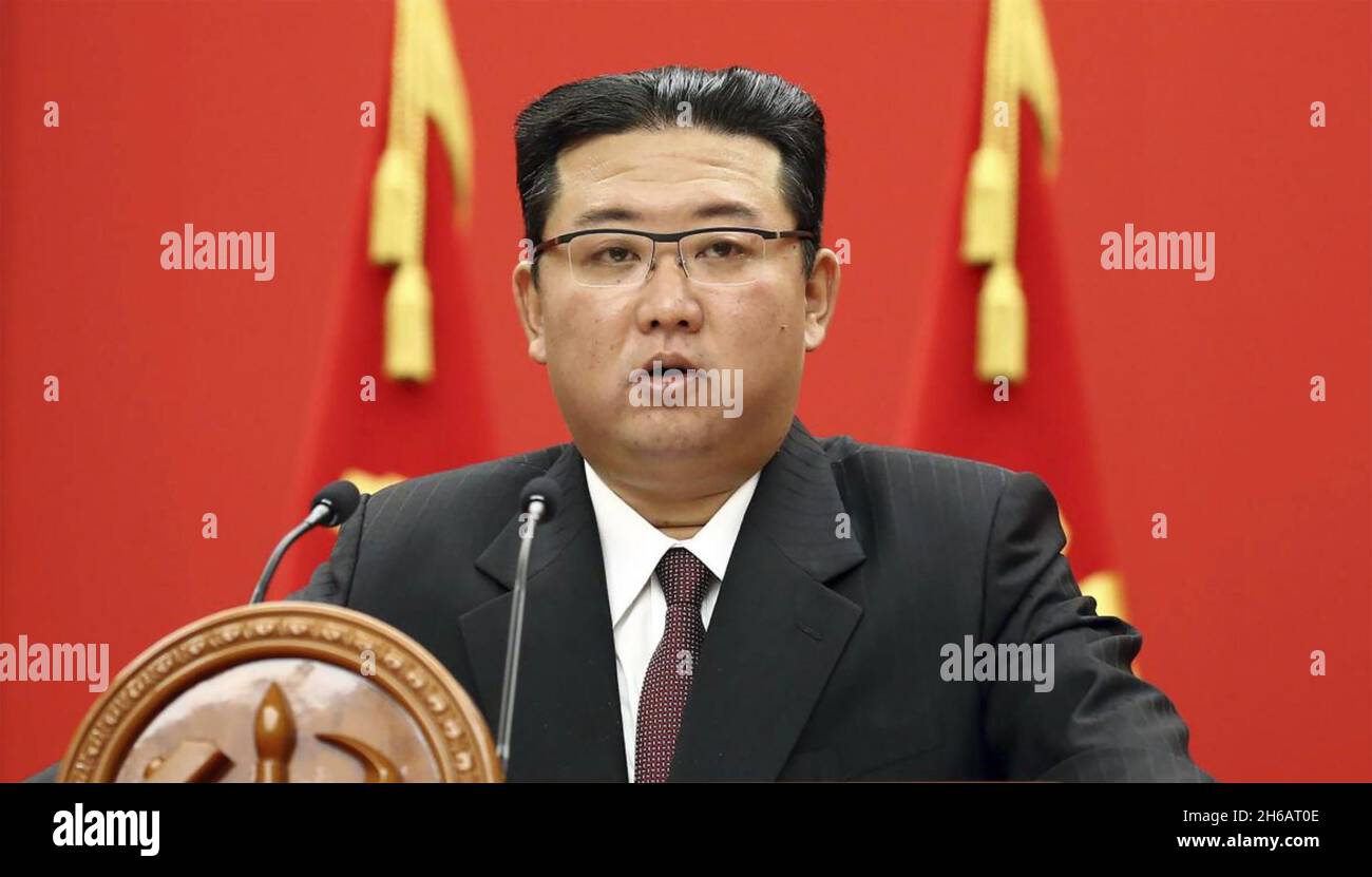 KIM JONG-un leader supremo della Corea del Nord nel 2021. Foto: KCNA Foto  stock - Alamy