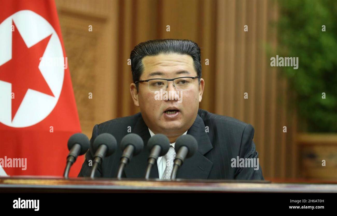 KIM JONG-un leader supremo della Corea del Nord nel 2021. Foto: KCNA Foto Stock