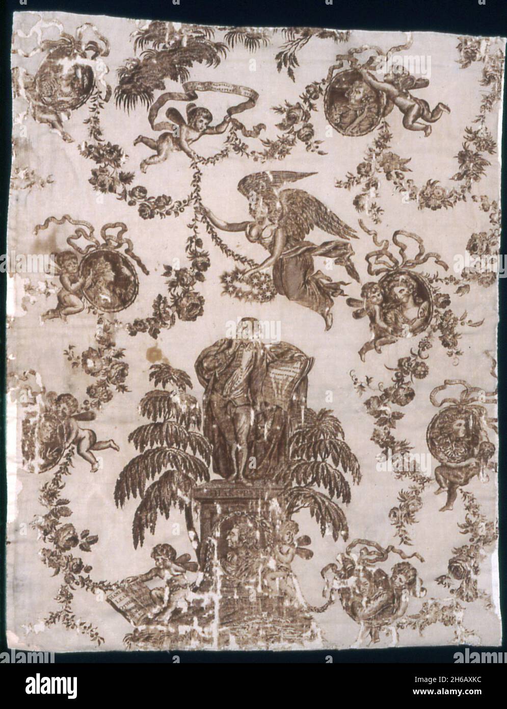 Shakespeare e Garrick (tessuti d'arredo), Inghilterra, c.. 1790. Progettato da Louis Francois Roubillac. Foto Stock