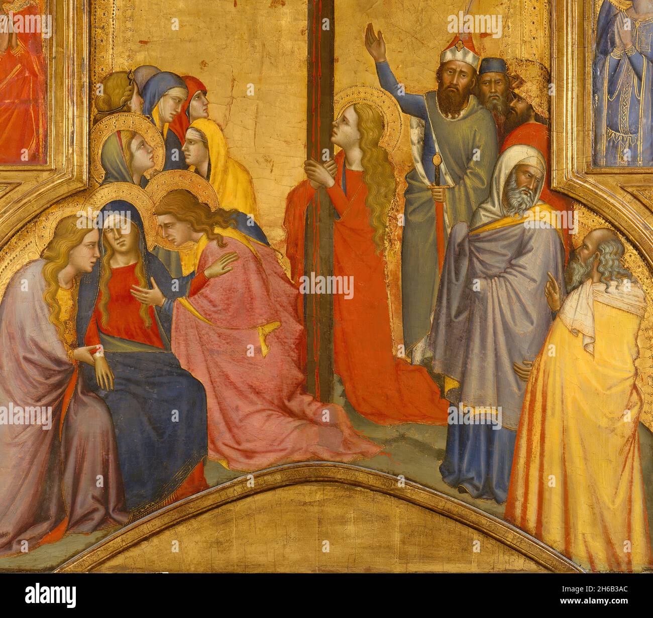 La Crocifissione, ca. 1365. Dettagli da un'illustrazione più grande. Foto Stock