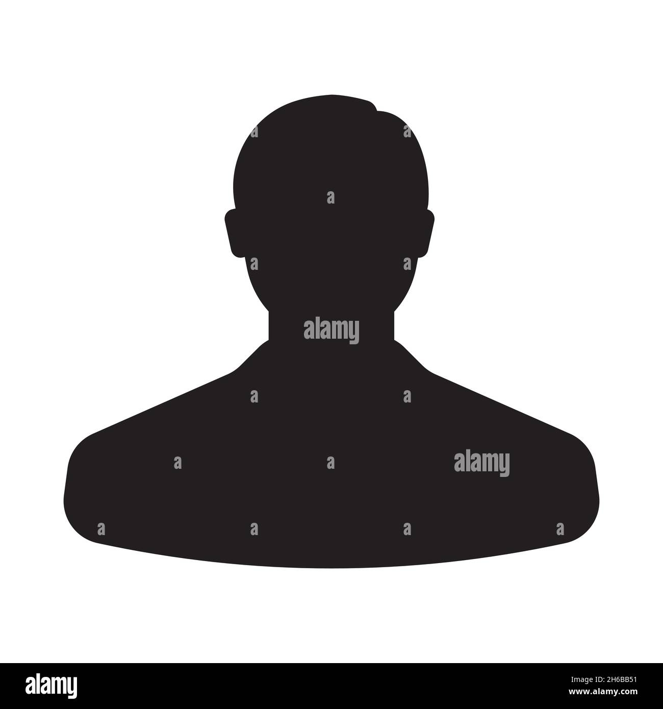 Silhouette di una persona, di un uomo e di un utente. Icona semplice isolata su sfondo bianco. Illustrazione Vettoriale