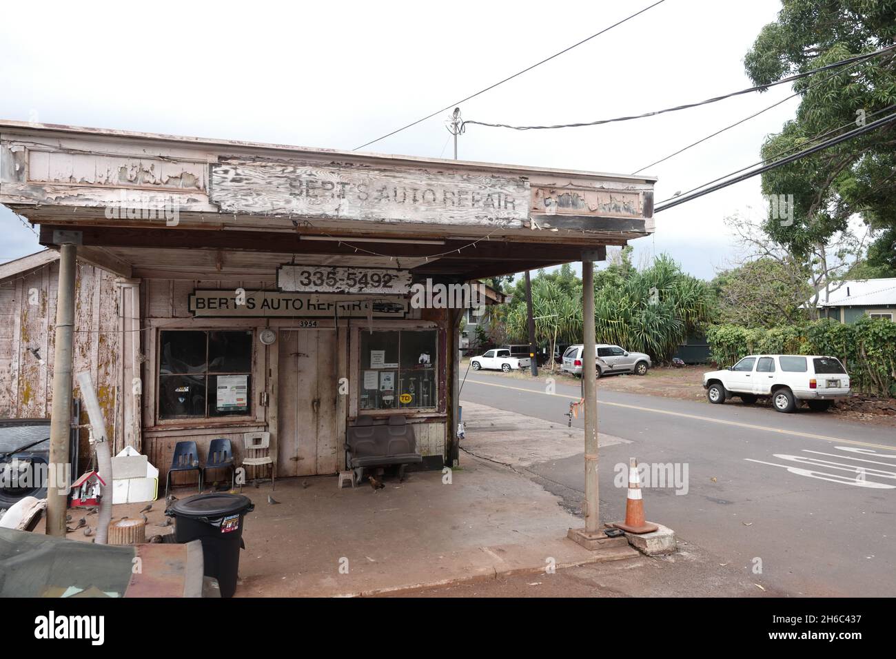 Bert's Auto Repair a Hanapepe su Kauai Foto Stock