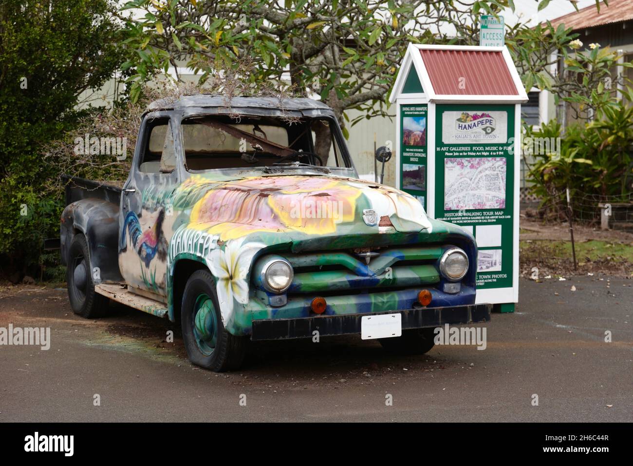 Camion dipinto ad Hanapepe su Kauai Foto Stock