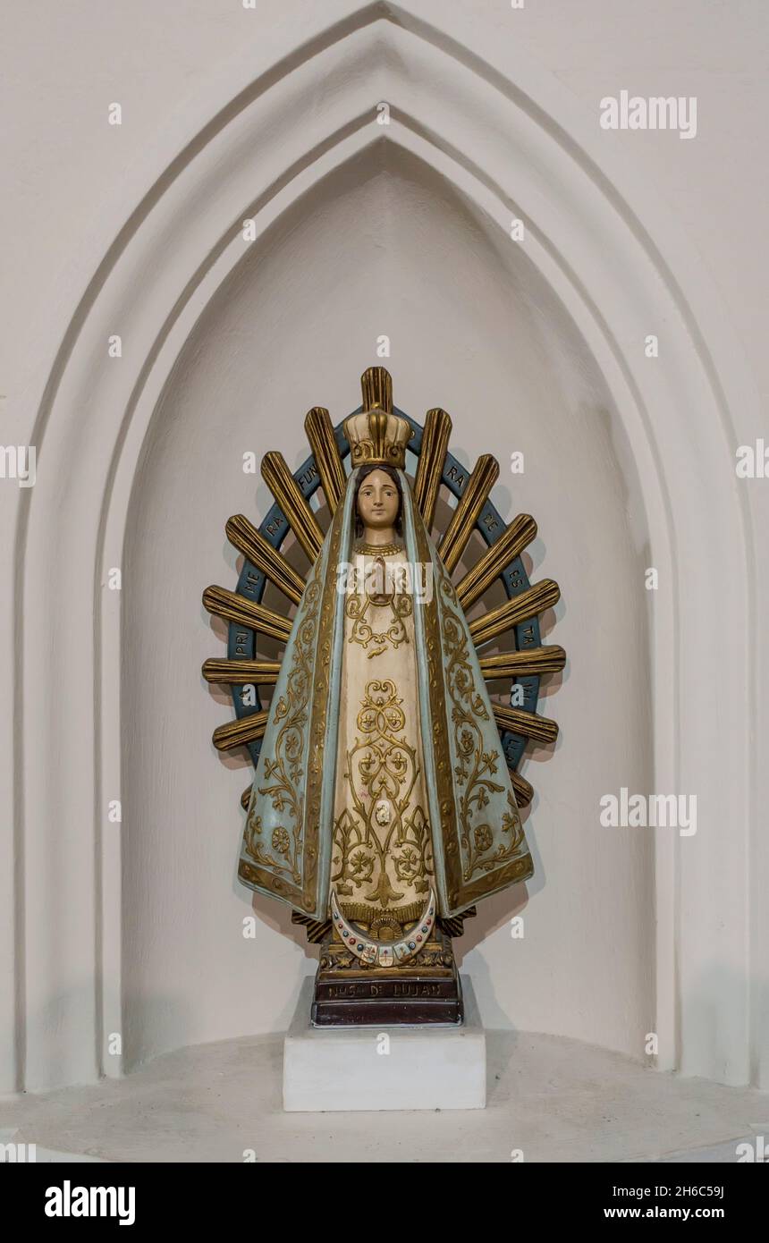Statua iconica della Vergine di Lujan argentina Foto Stock