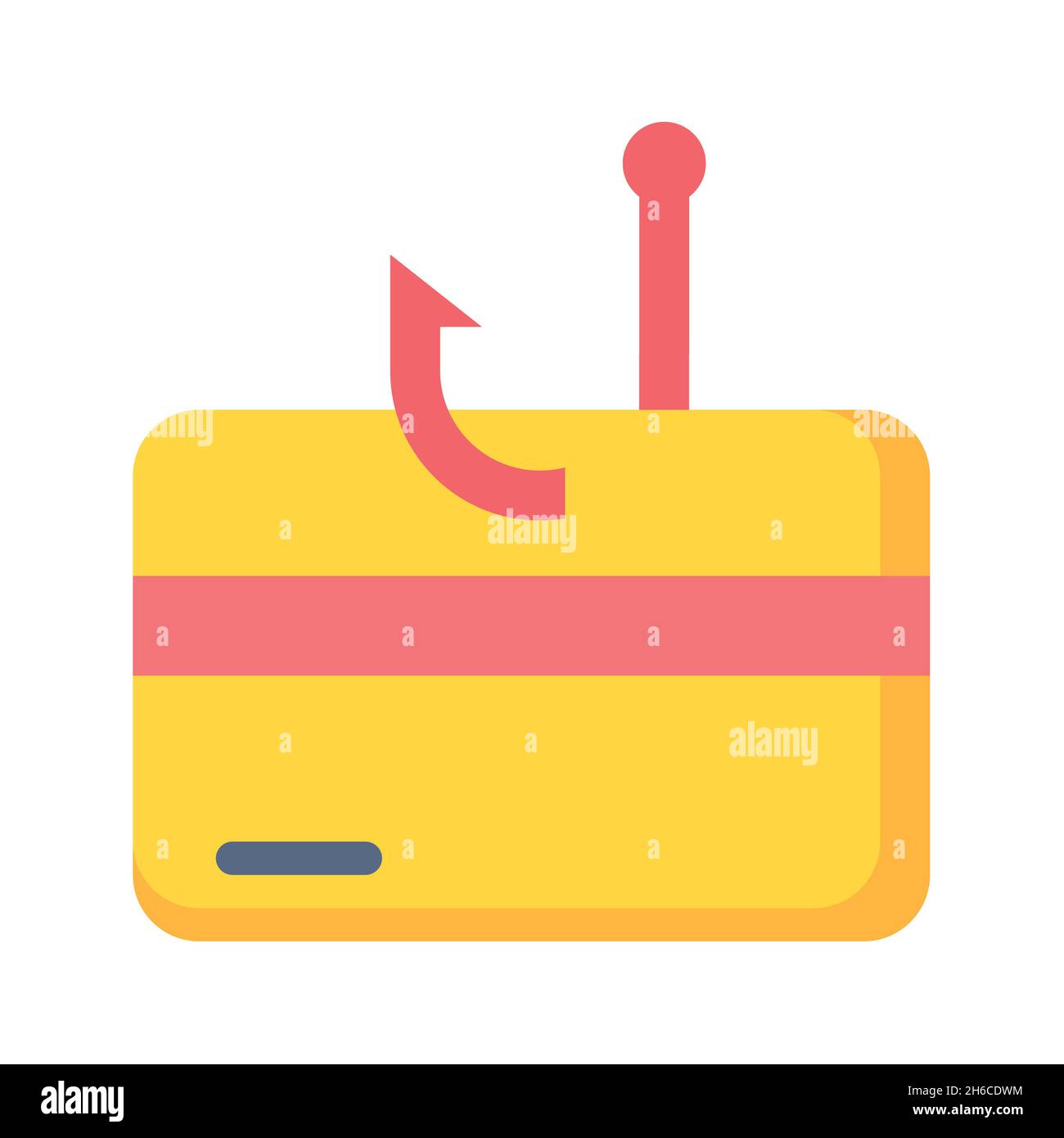 carta di credito truffa phishing sicurezza singola icona isolata con disegno vettoriale in stile piatto Foto Stock
