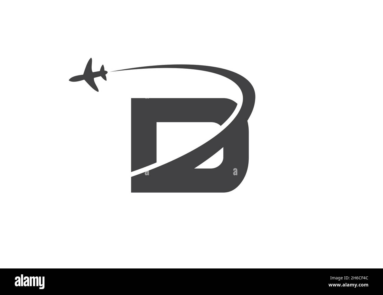 Logo Air Travel con lettera D. D letter Concept Air plane e logo di viaggio. Illustrazione Vettoriale