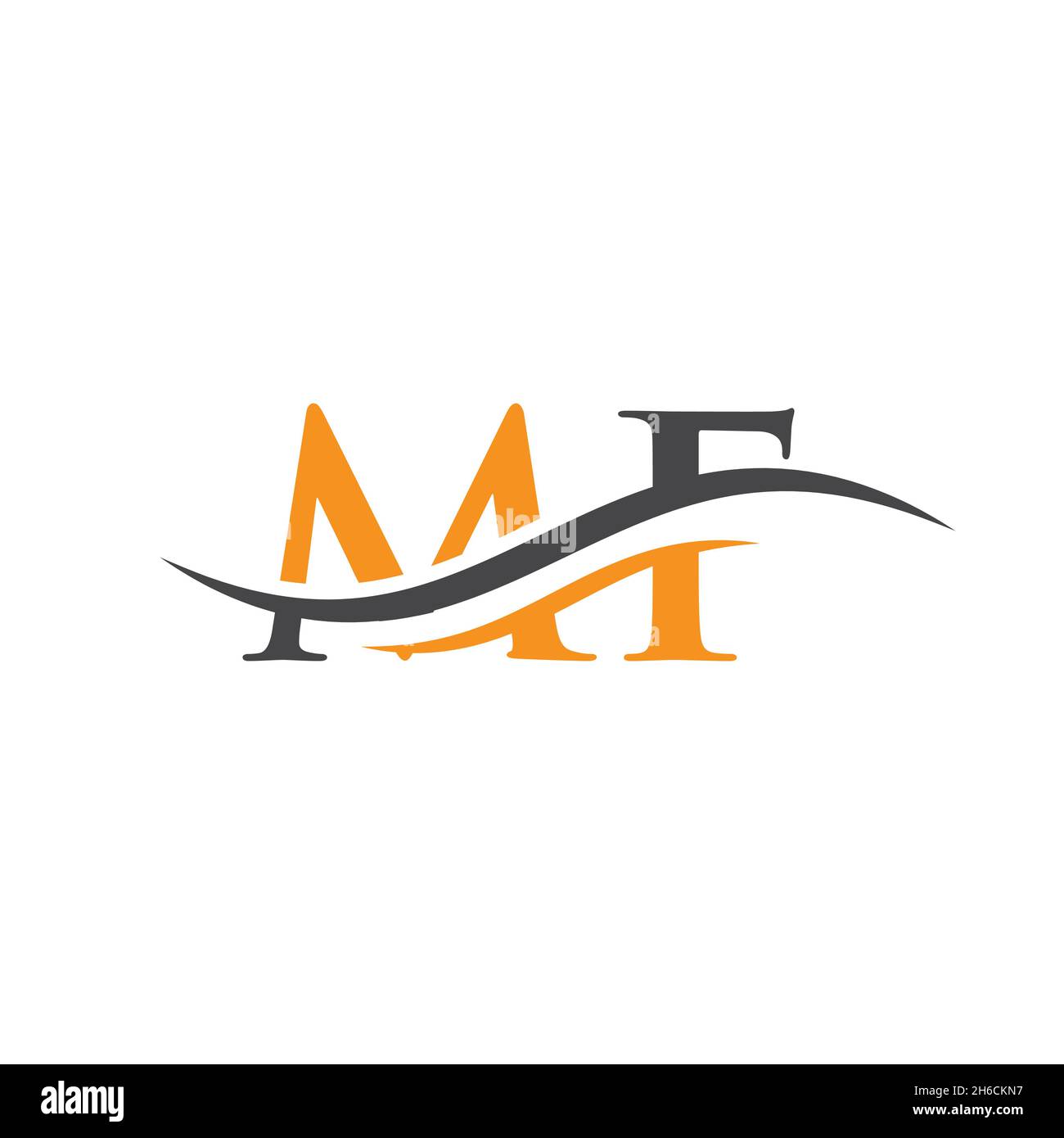 Lettera creativa MF con concetto di lusso. Design moderno con logo MF per l'identità aziendale e aziendale. Illustrazione Vettoriale