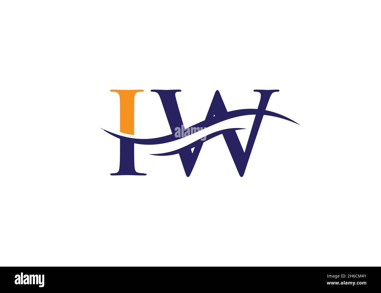 IW Letter Linked Logo per l'identità aziendale e aziendale. Modello vettore logo IW lettera iniziale. Illustrazione Vettoriale