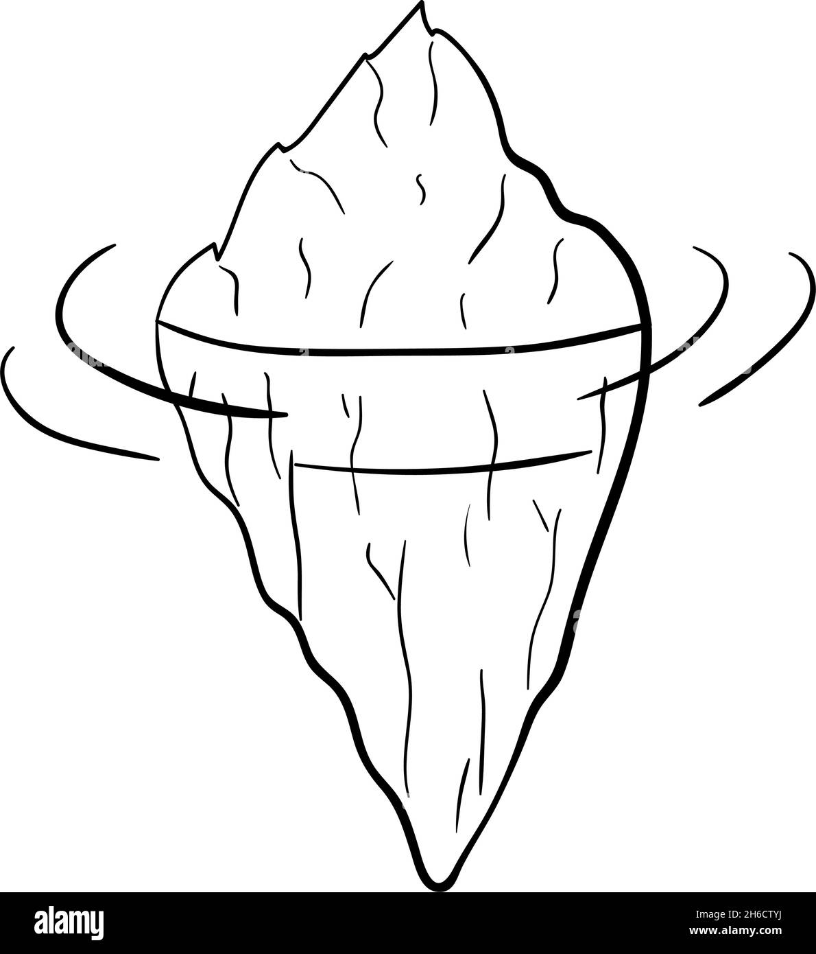 Iceberg Doodle vettore artico freddo disegno a mano inverno isolato su sfondo bianco Illustrazione Vettoriale