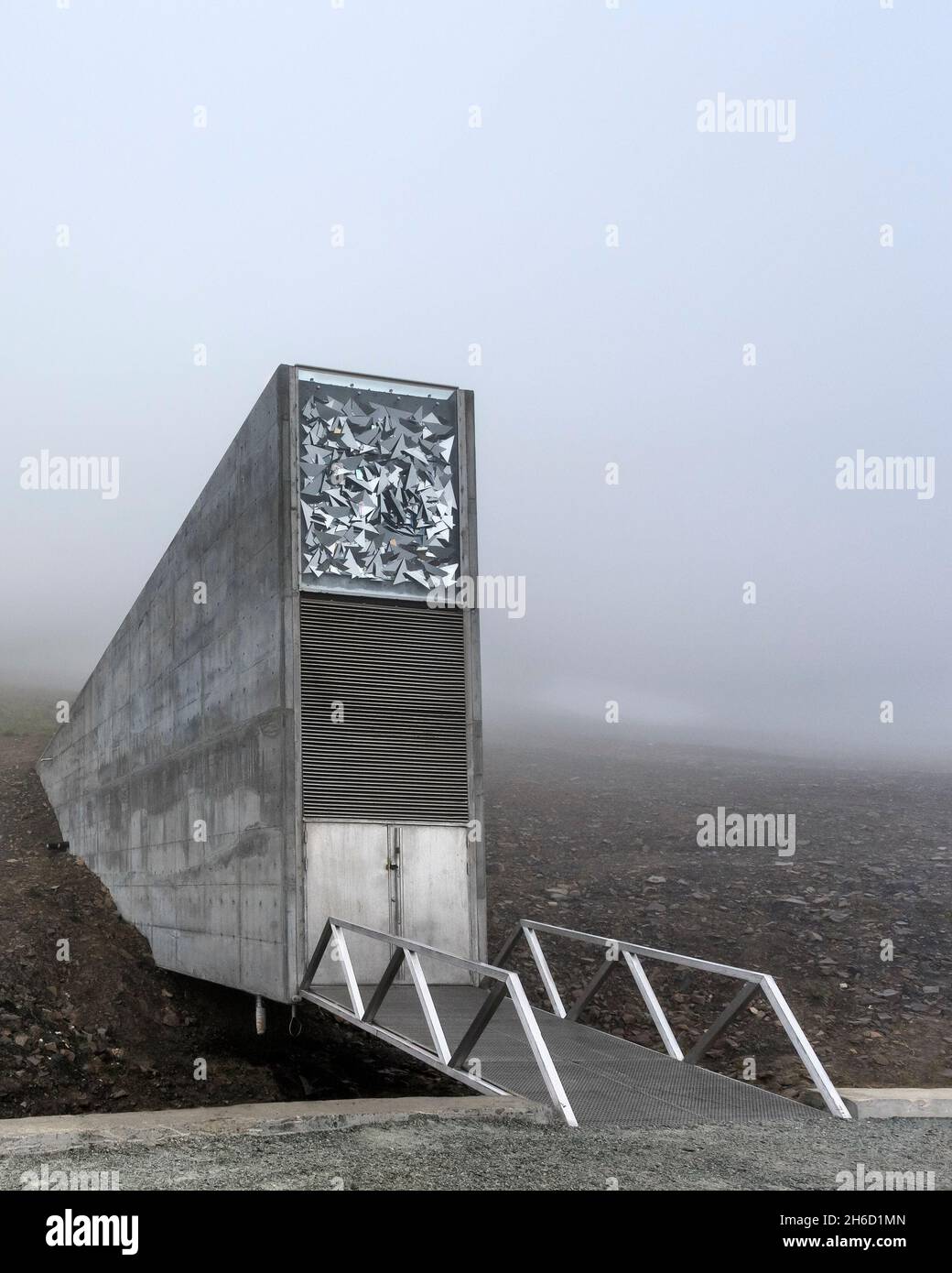 Ingresso Svalbard Global Seed Vault. Longyearbyen, Svalbard, Spitsbergen Norvegia Foto Stock