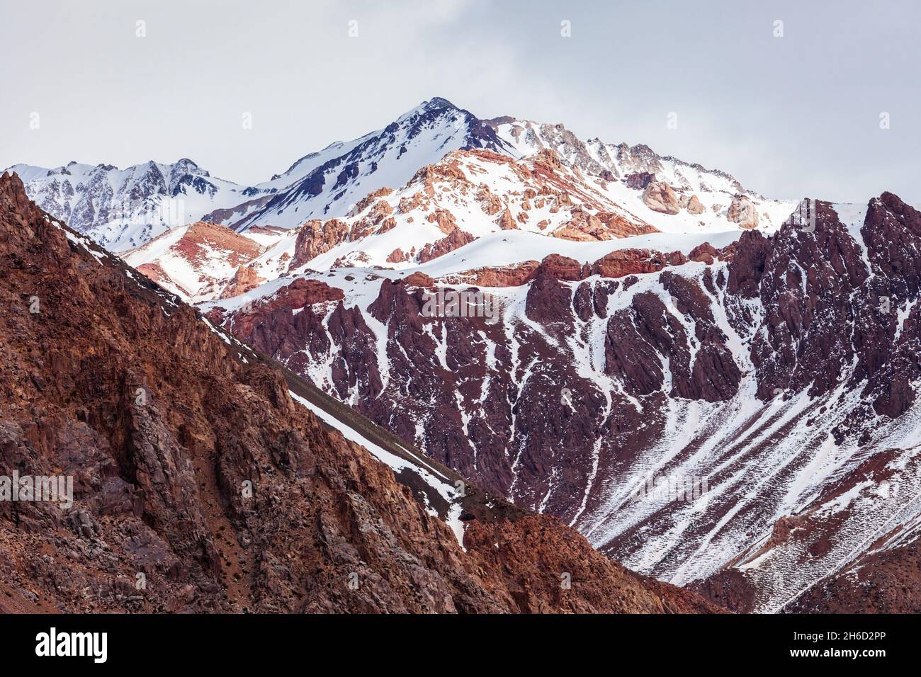 Montagna vicino a Los Penitentes ski resort nei pressi di Mendoza in Argentina Foto Stock