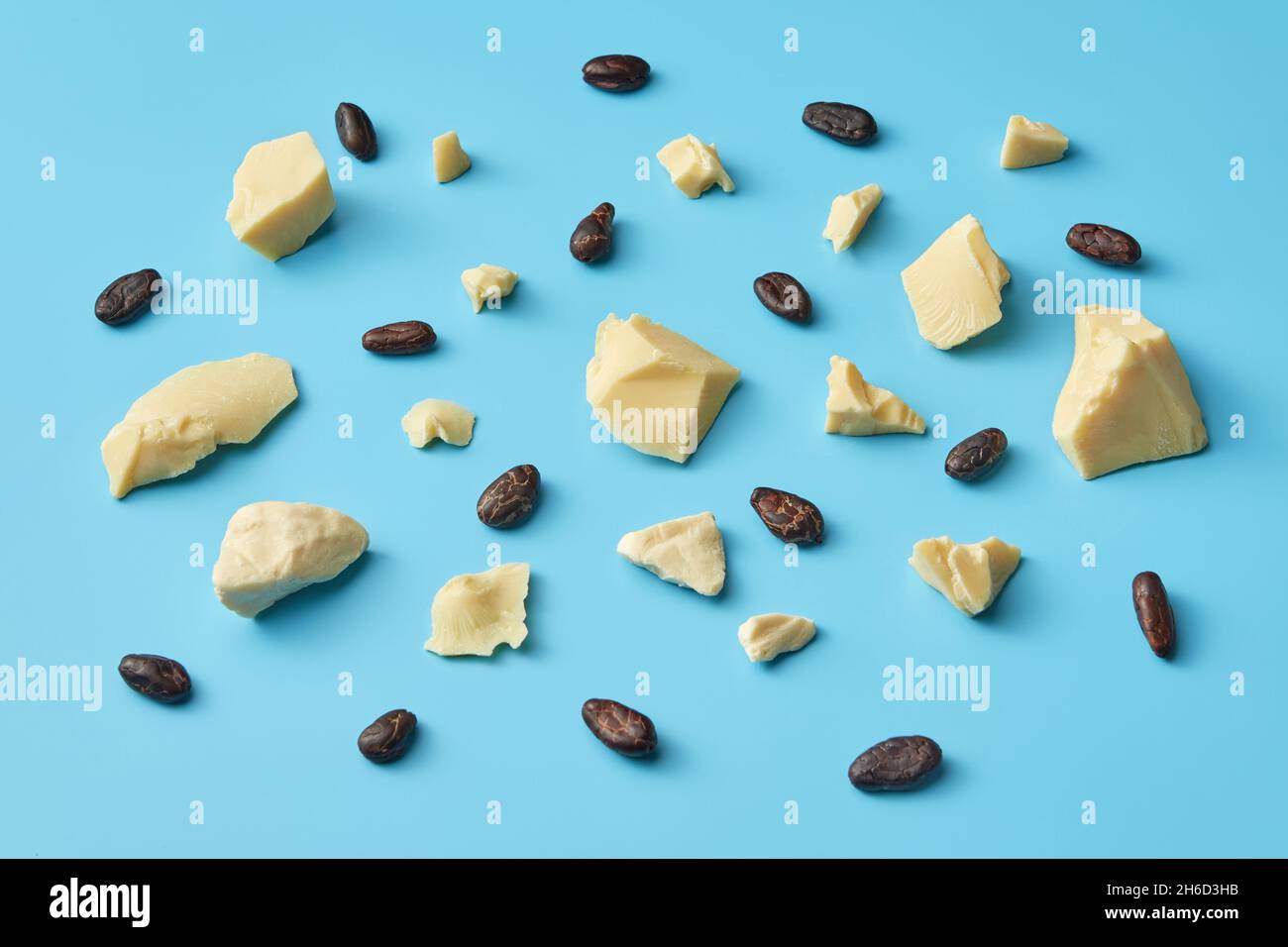 Cacao in grani e prodotti a base di burro Foto Stock